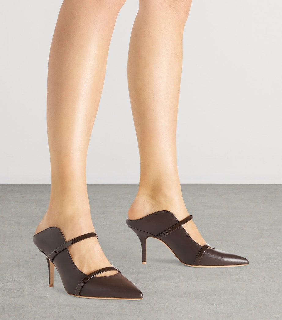Brown Leather Maureen Heeled Mules 70