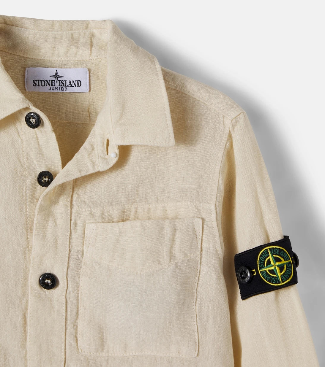 Stone Island Junior - قميص كتان بوصلة