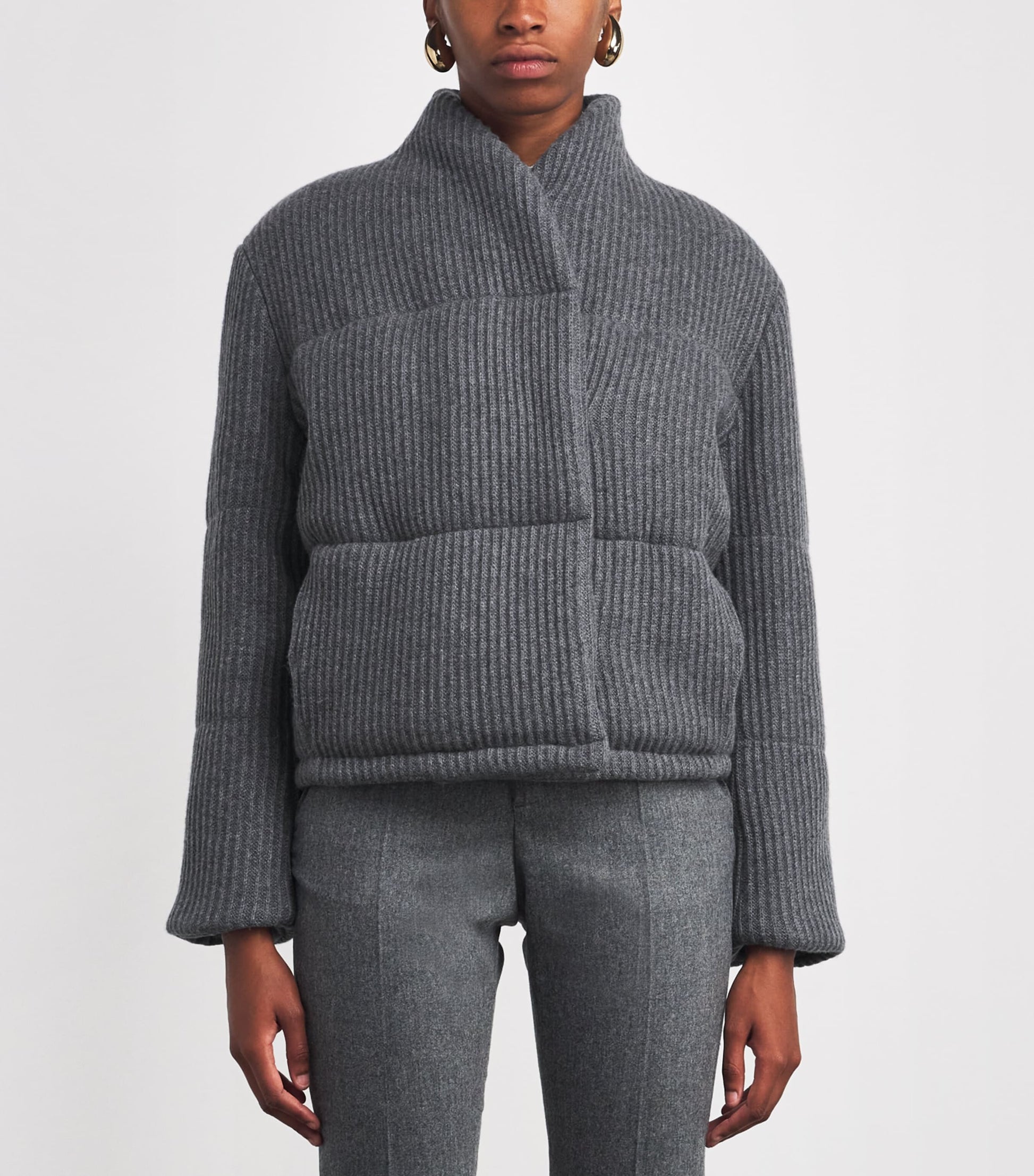 Le Kasha Grey Cashmere Linz Puffer Jacket