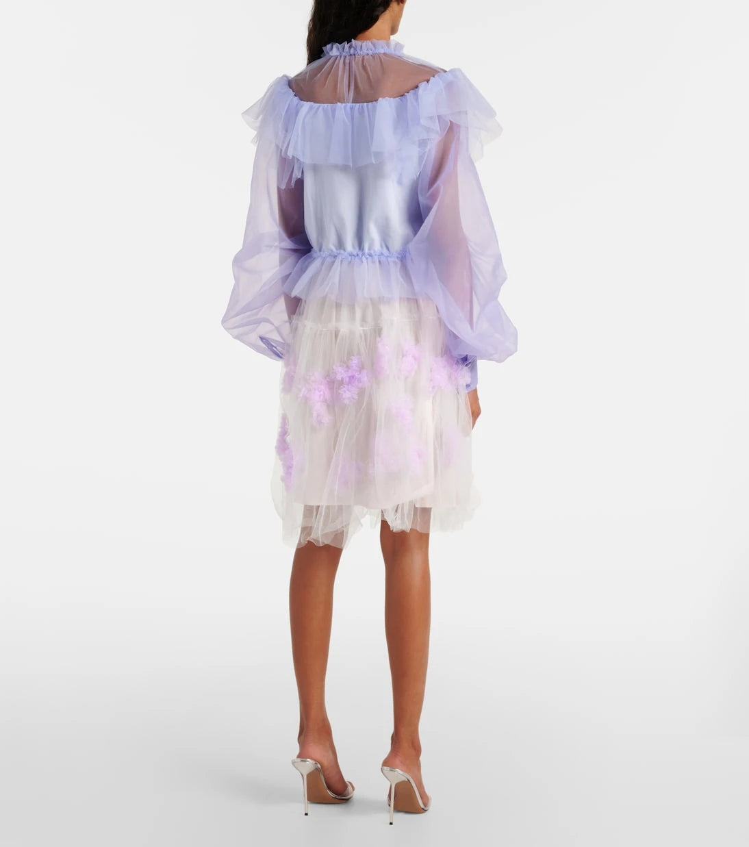 Susan Fang - Ruffled puff-sleeve organza top