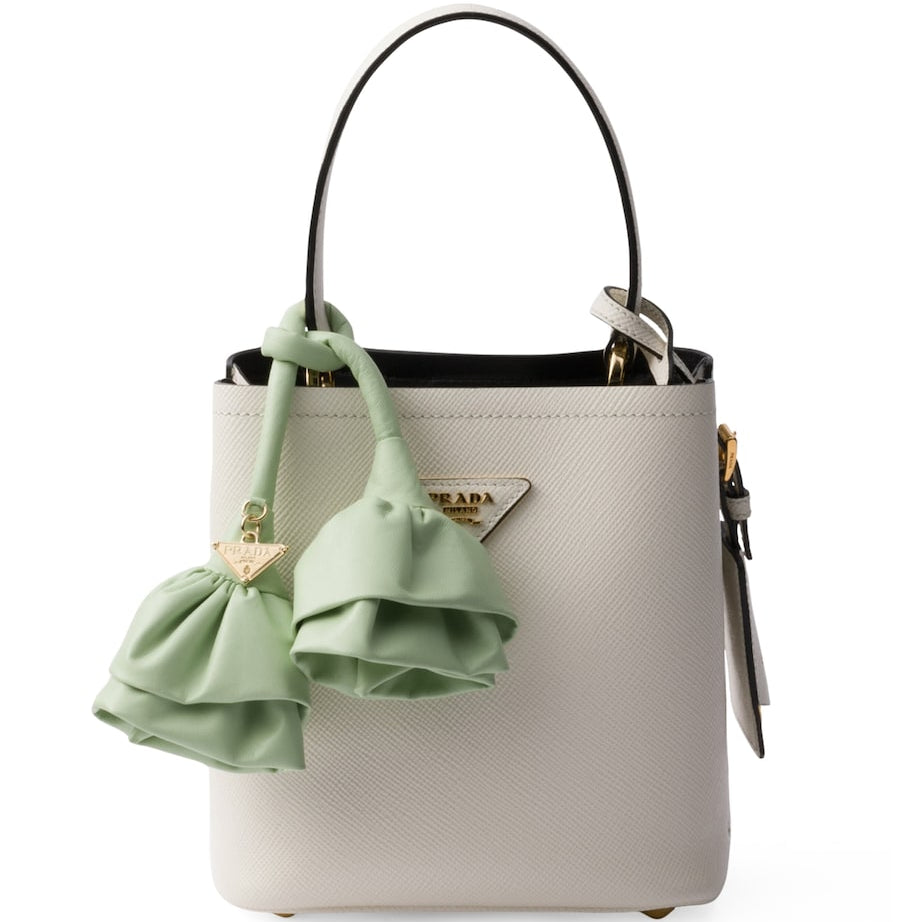Prada White Mini Saffiano Leather Panier Top-Handle Bag