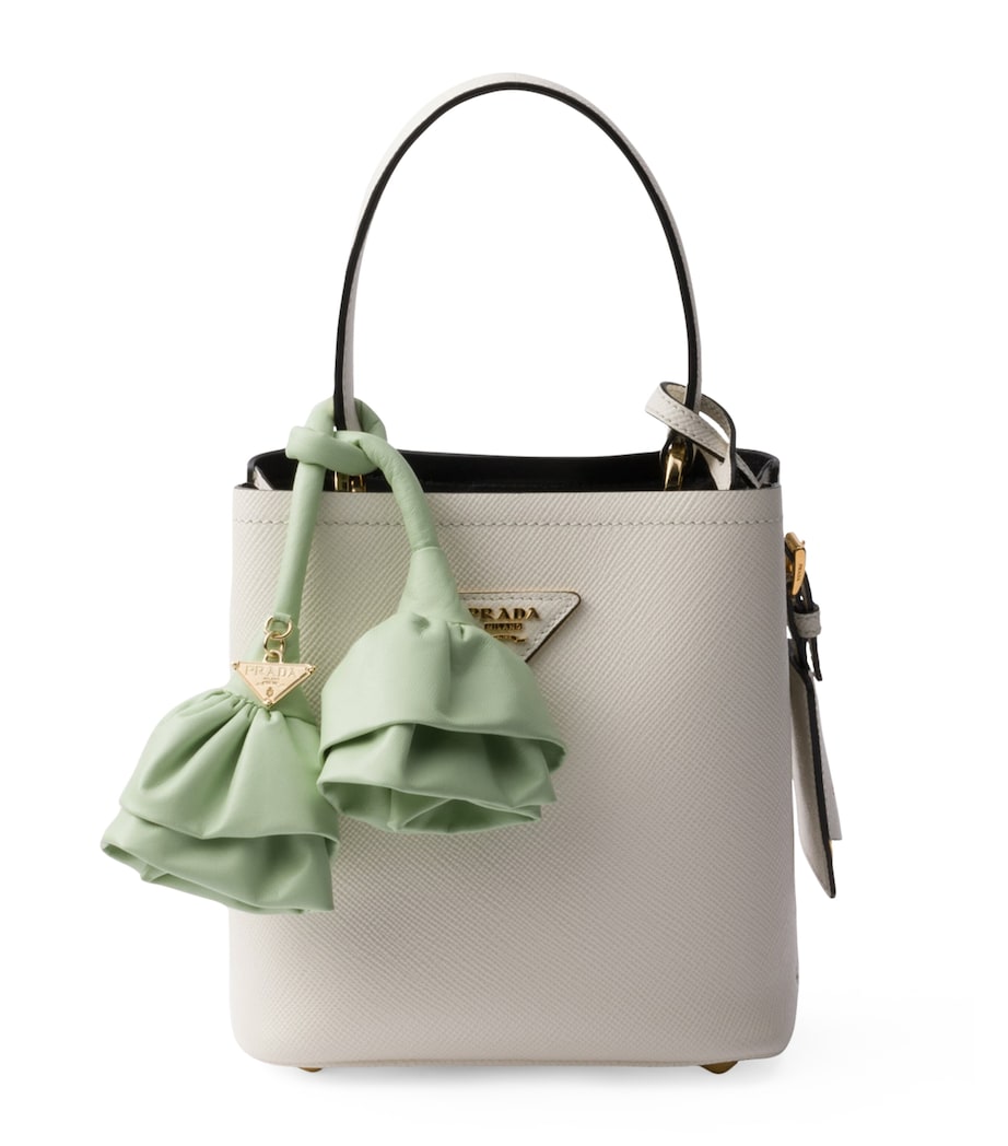 Prada White Mini Saffiano Leather Panier Top-Handle Bag