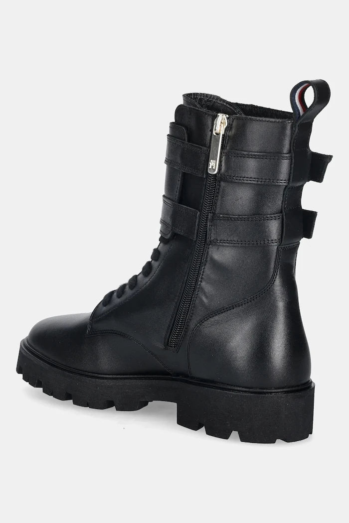 Tommy Hilfiger TH LTHR BIKER LACEUP Deri Bot