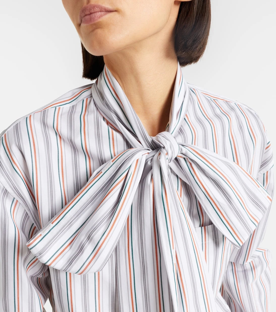Acne Studios - Bow-detail striped cotton shirt
