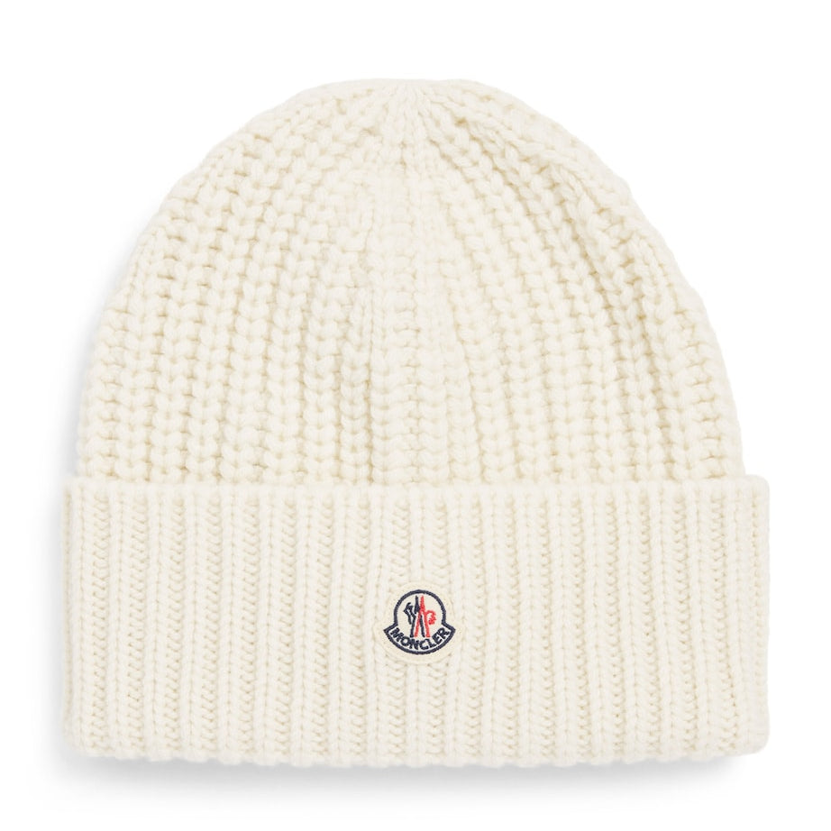 White Tricot Cotton Beanie