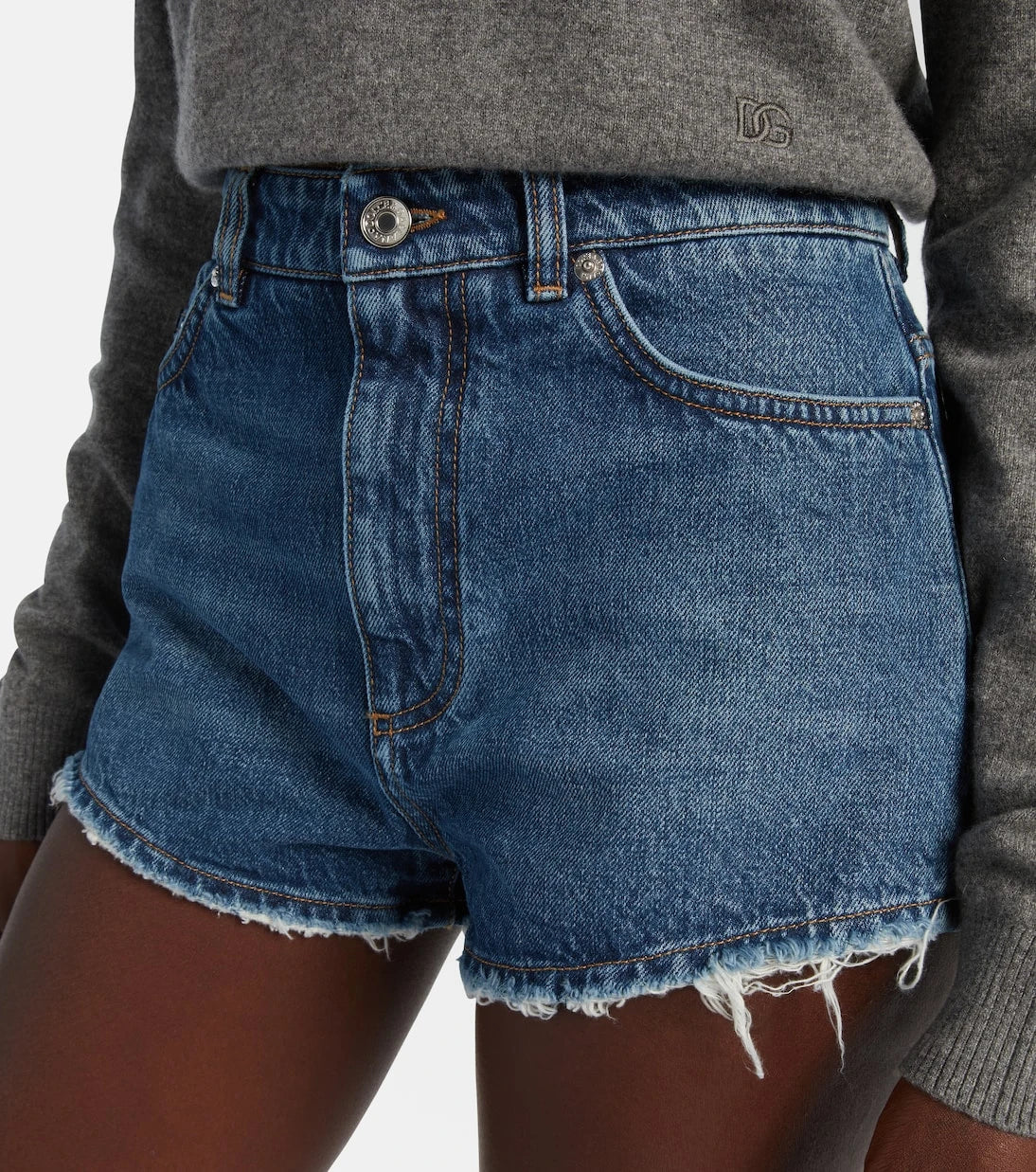 Dolce&Gabbana - Frayed denim shorts