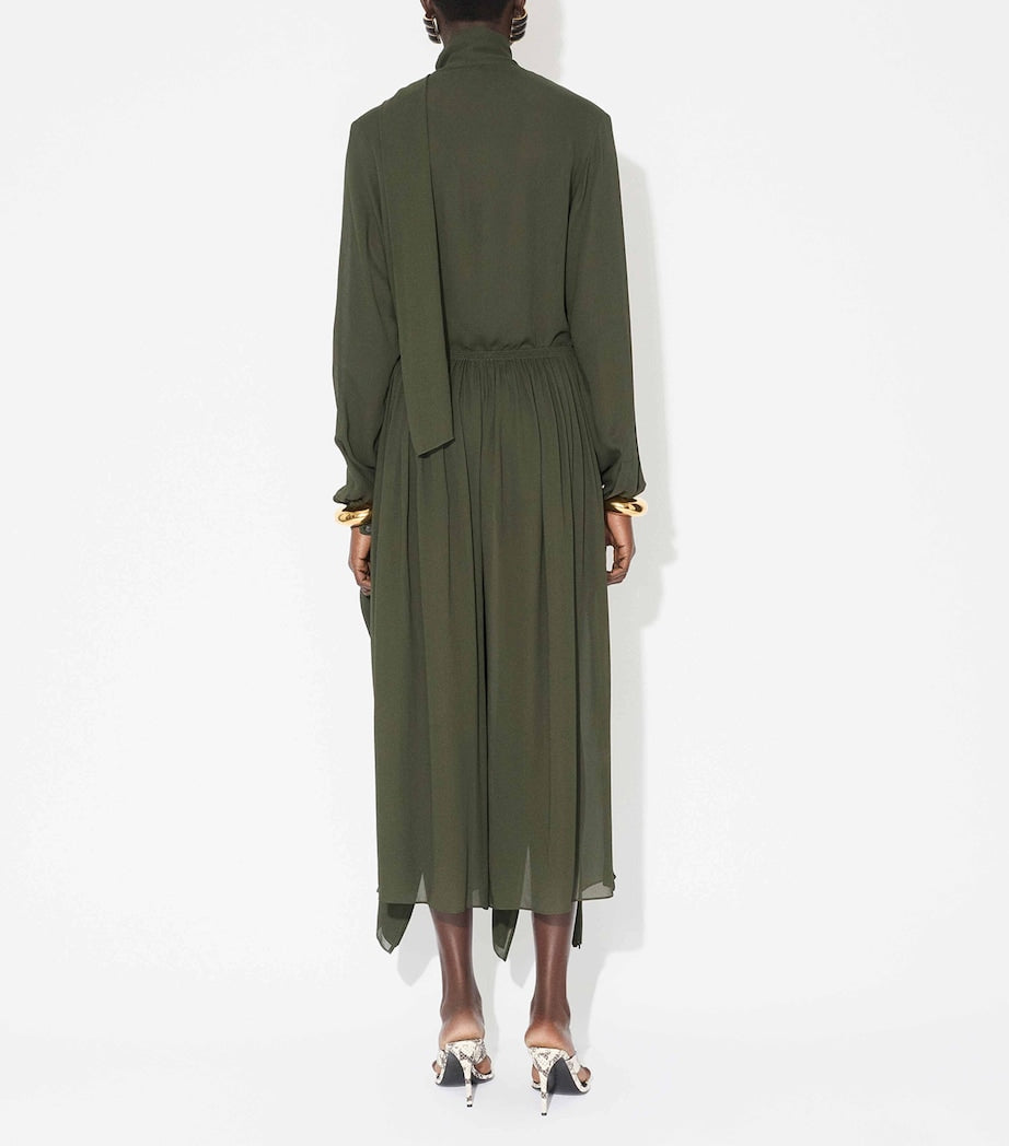 Green Georgette Pussybow Blouse