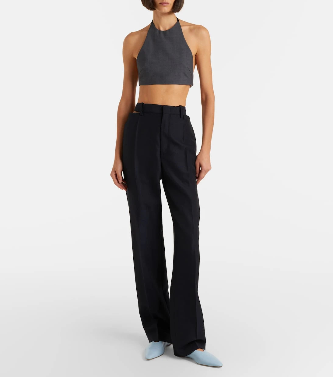 Jil Sander - Halterneck virgin wool crop top
