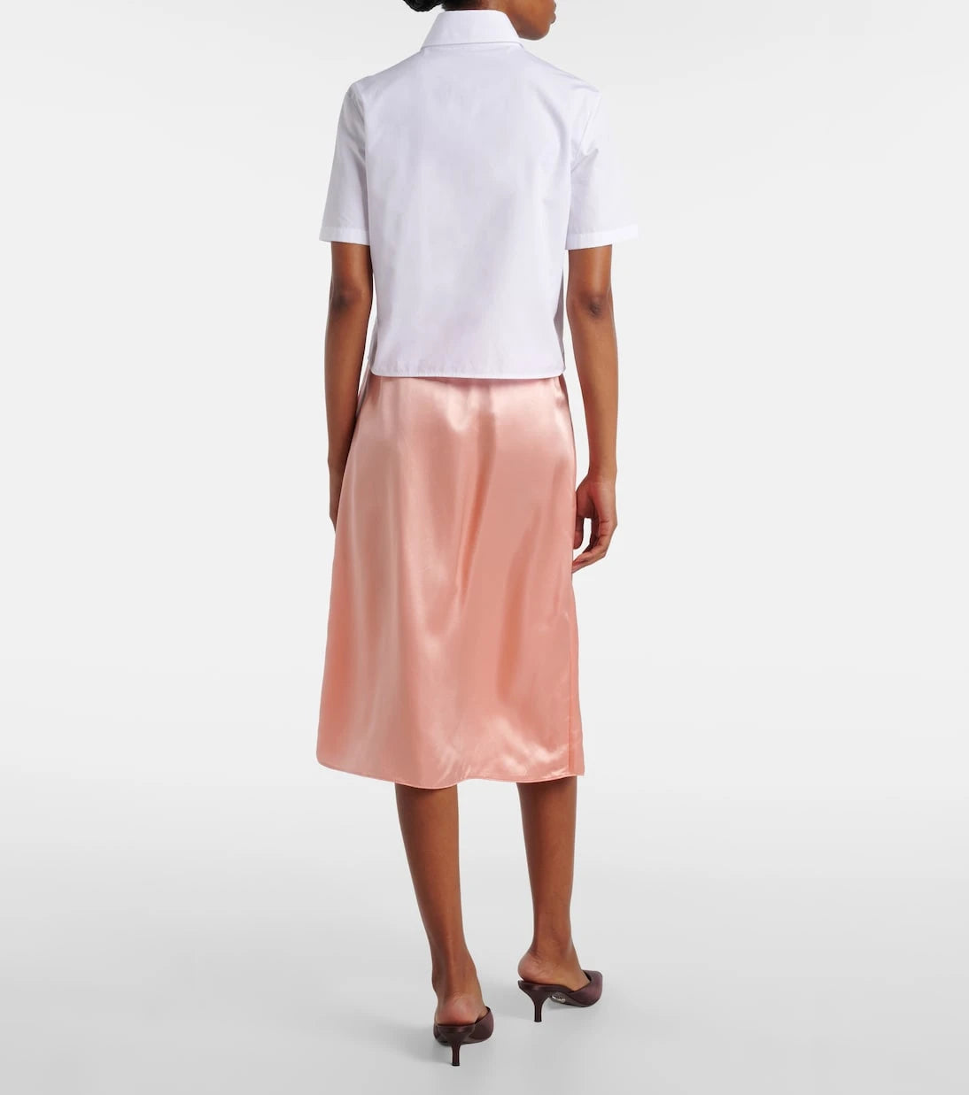 Prada - Logolu pamuklu poplin gömlek