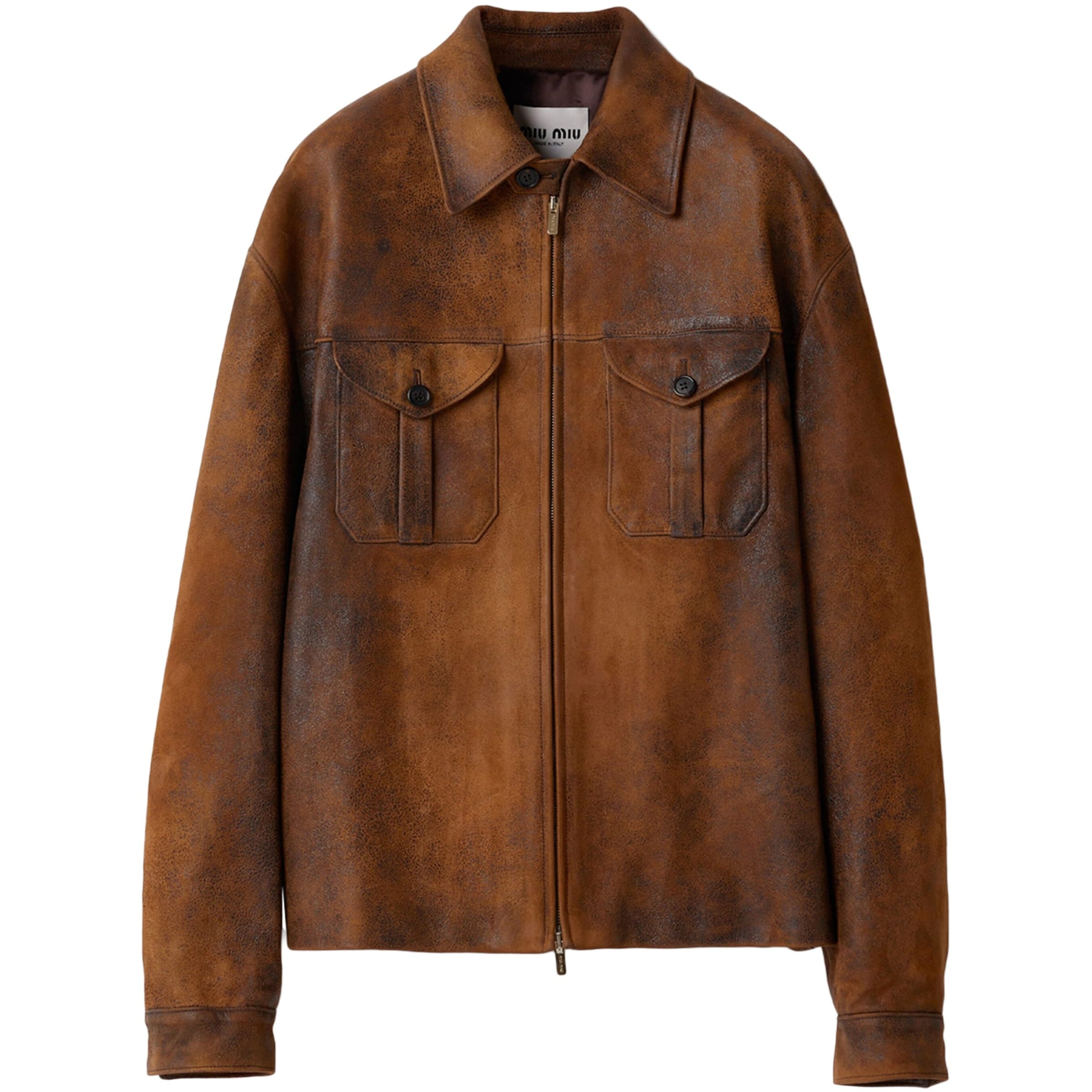 Miu Miu Brown Waxed Suede Jacket
