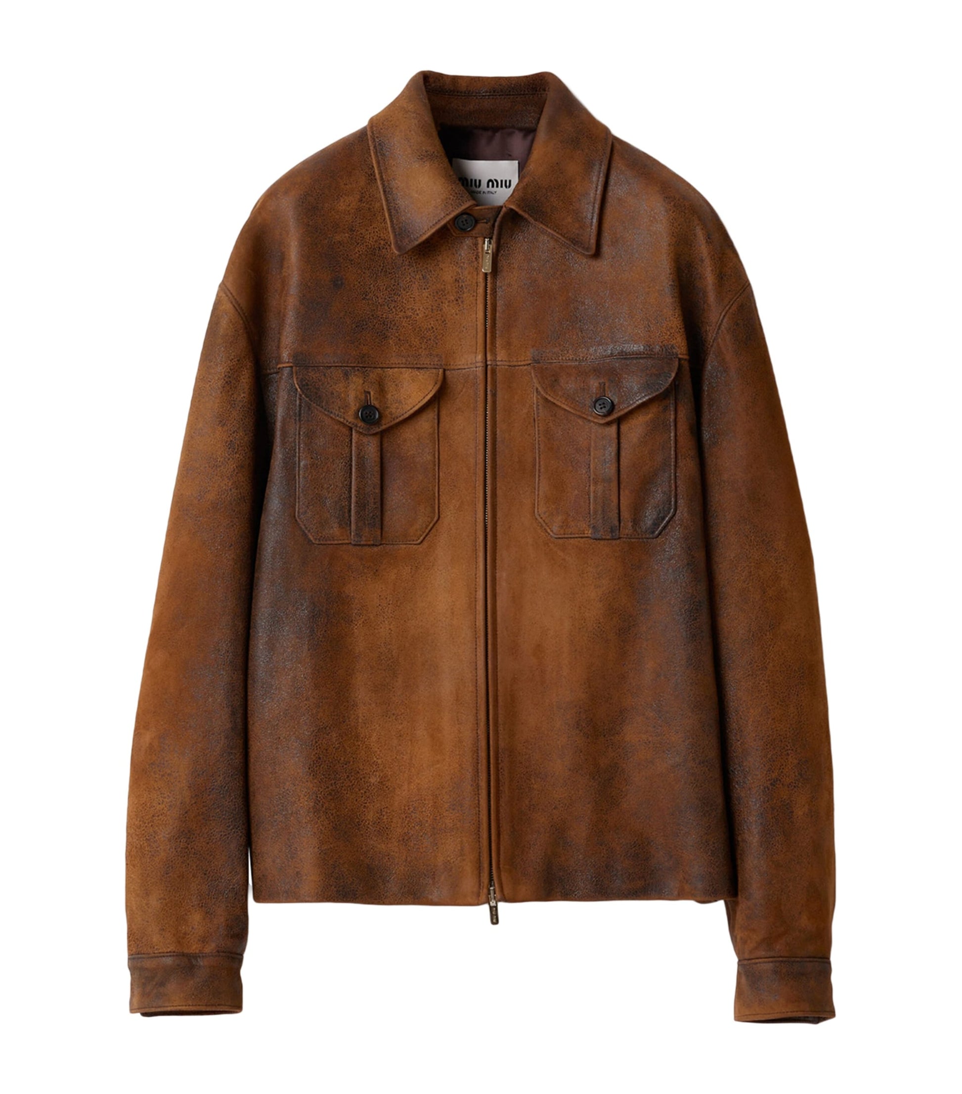 Miu Miu Brown Waxed Suede Jacket