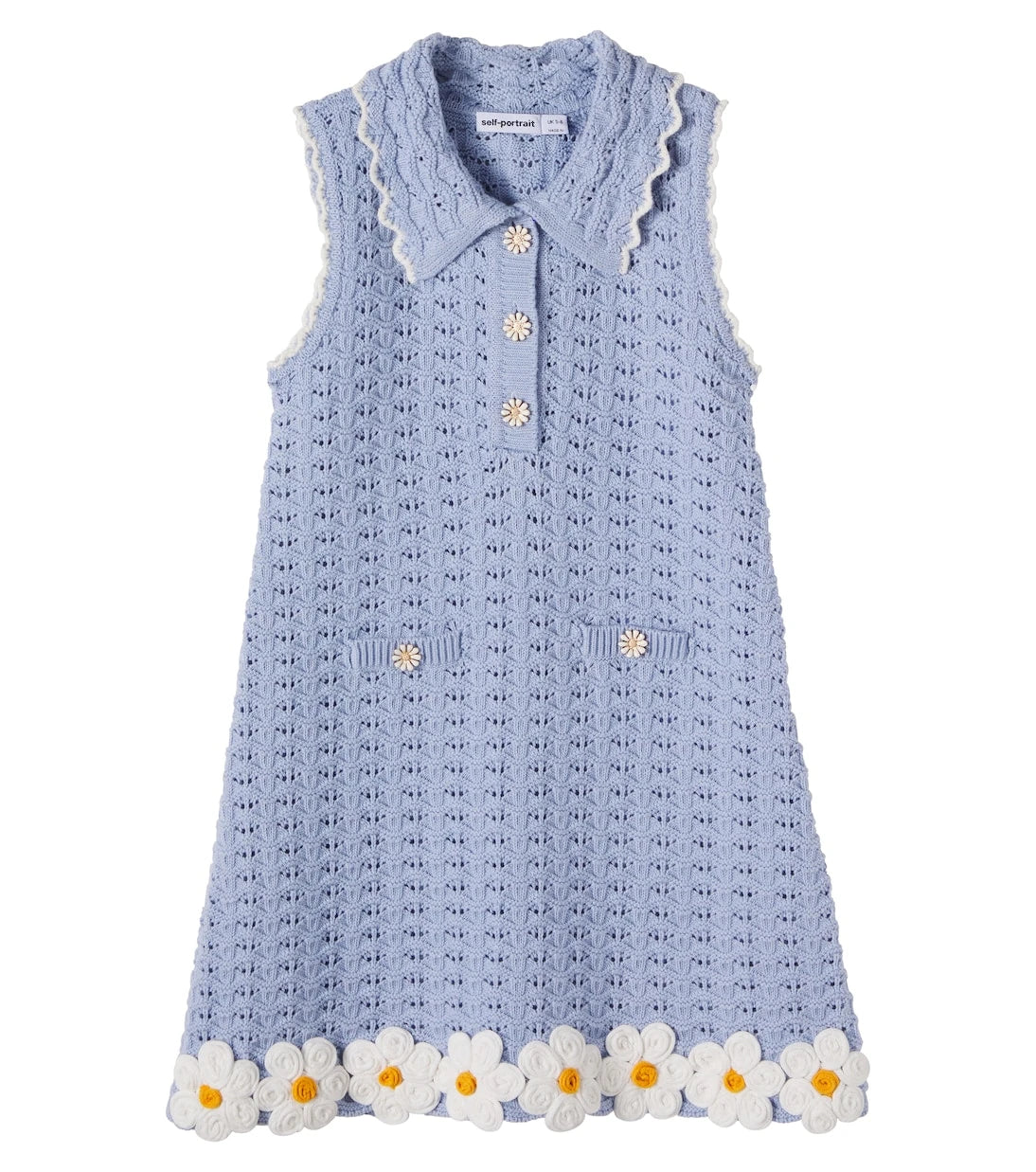 Self-Portrait Kids - Floral pointelle dress