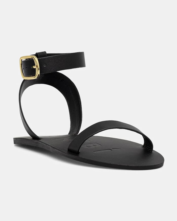 Manebi сандали дамски кожени one band with buckle Leat