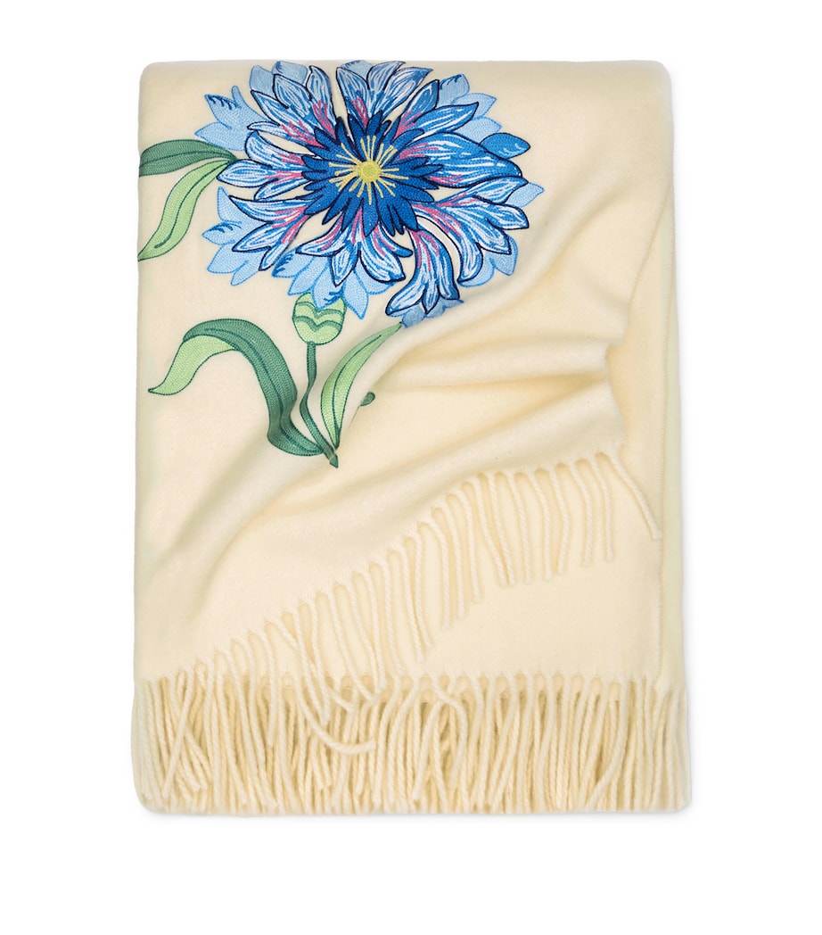 Virgin Wool Cornflower Throw (132cm × 159cm)