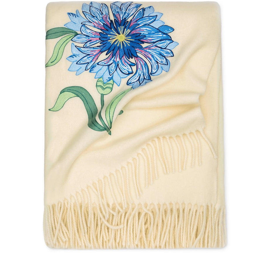 Virgin Wool Cornflower Throw (132cm × 159cm)