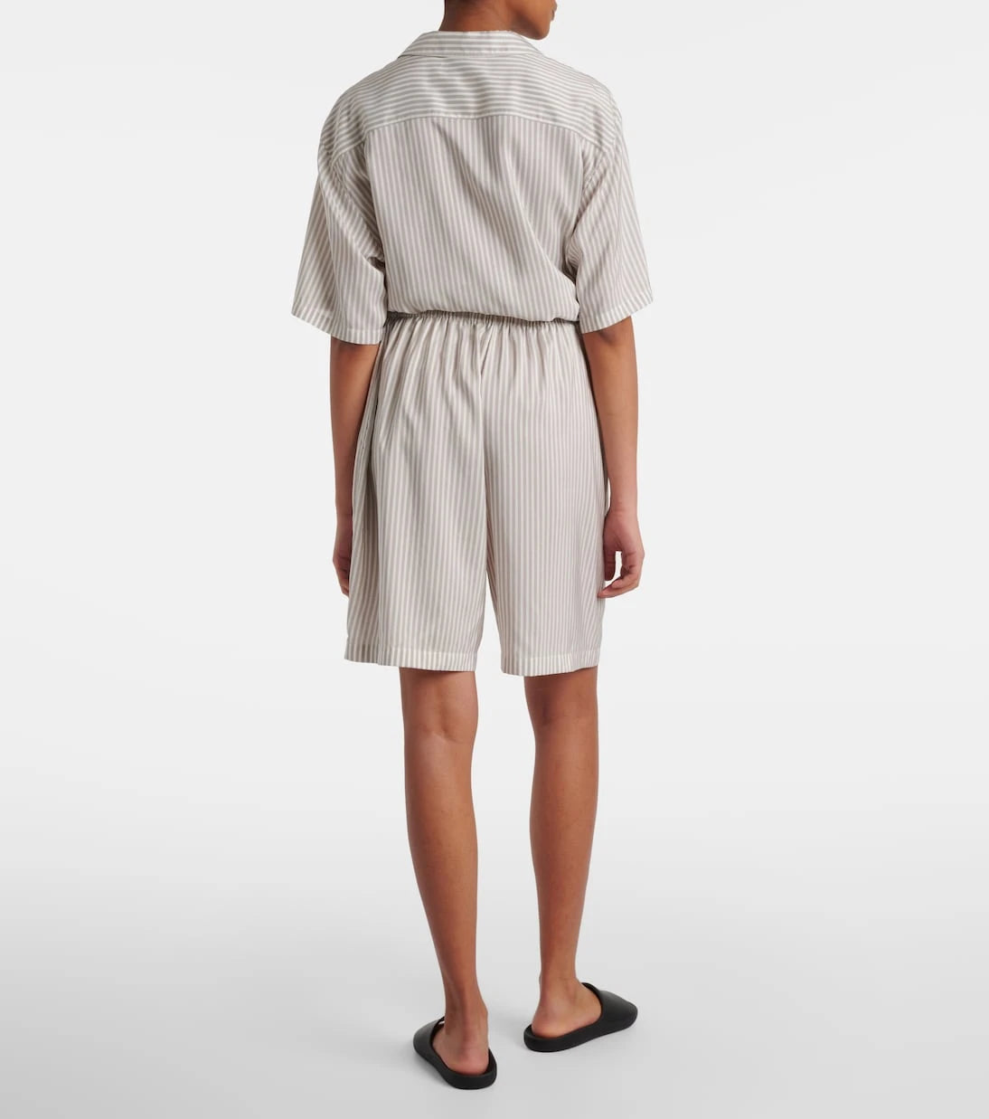 The Row - Zinnia striped silk shorts