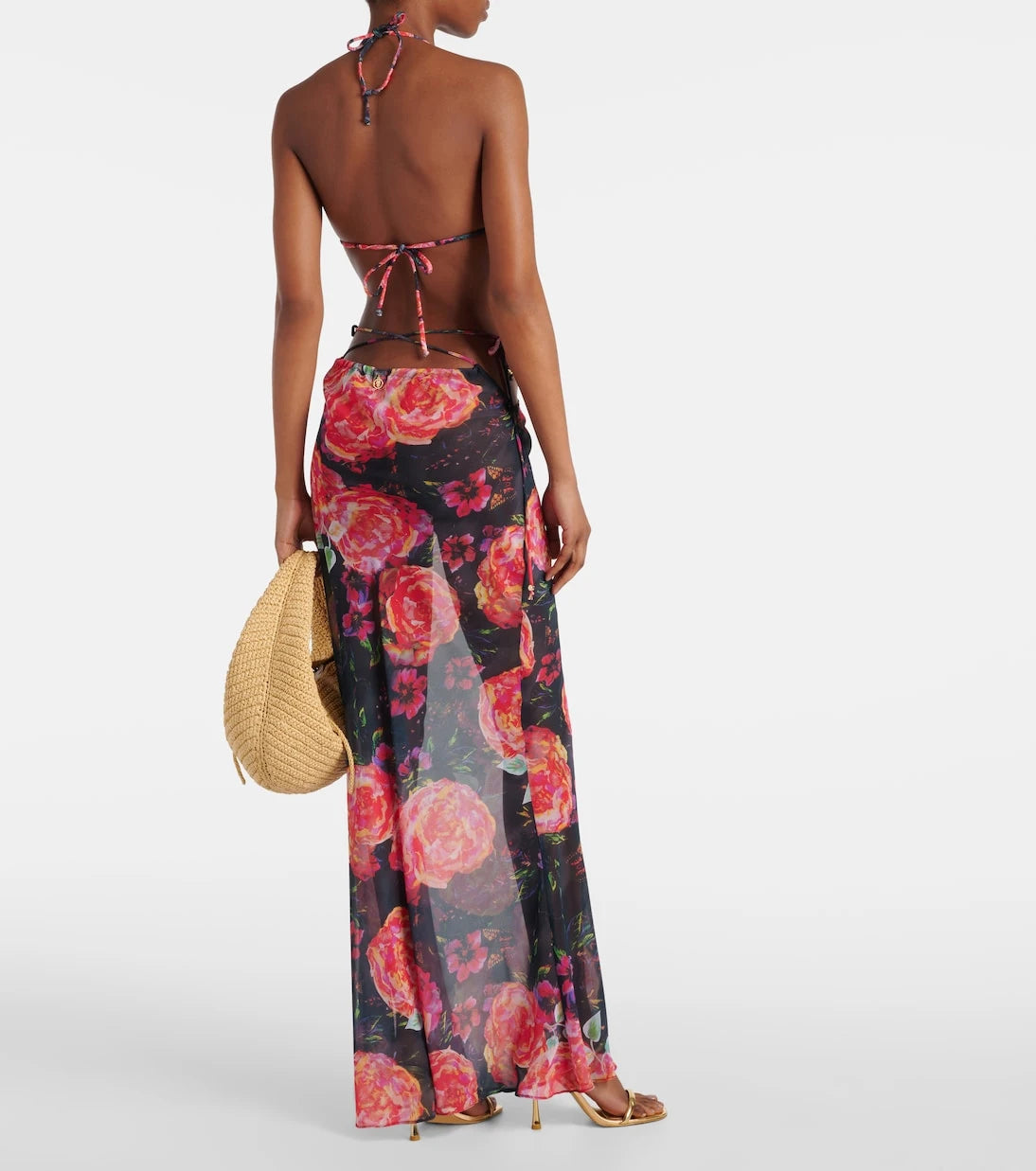 Bananhot - Floral chiffon beach cover-up