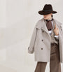 Brunello Cucinelli Beige Virgin Wool-Cashmere Pea Coat
