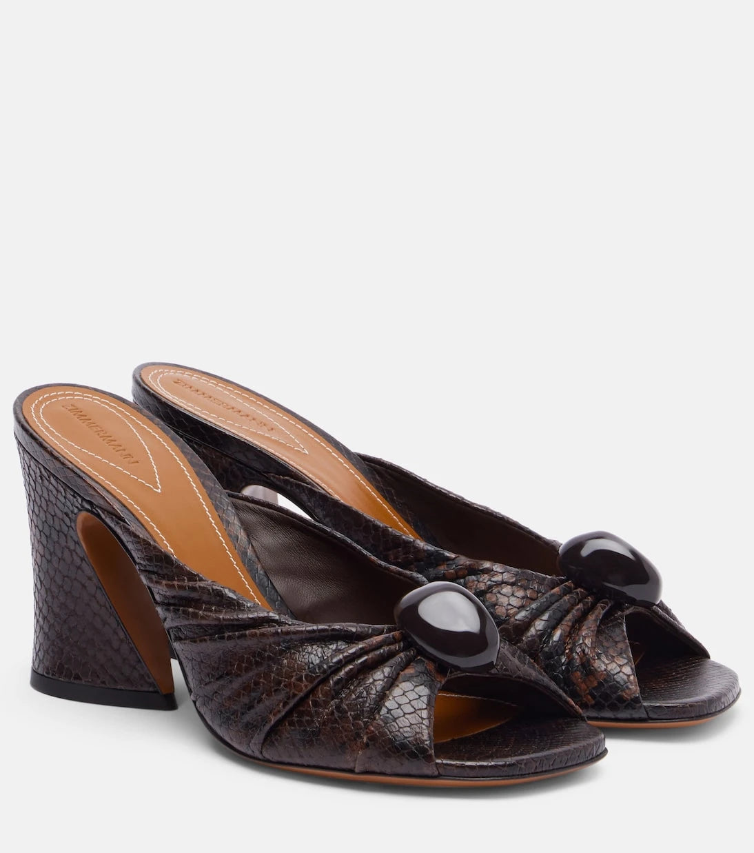 Zimmermann - Gleam 85 snake-effect leather mules