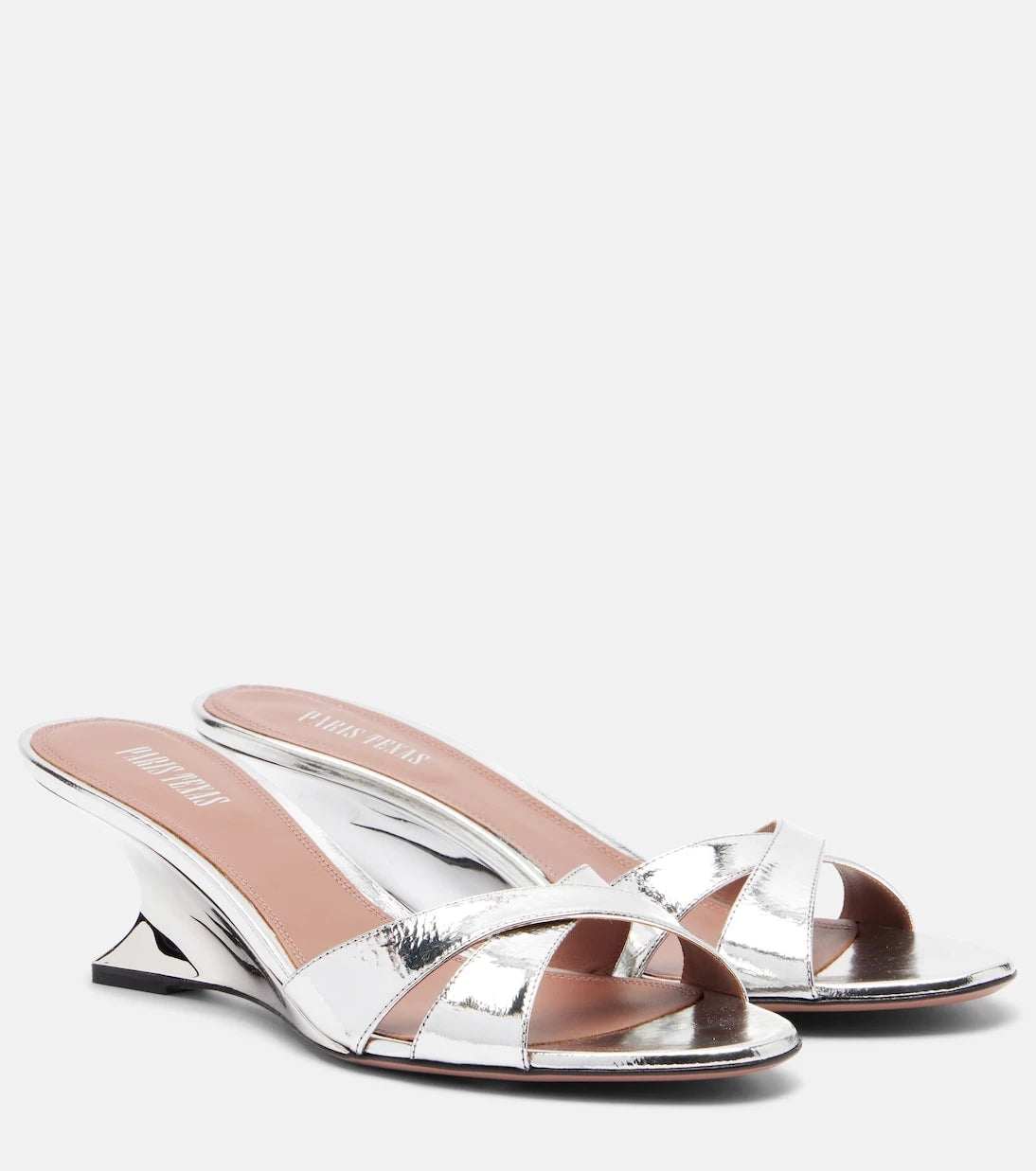 Paris Texas - Nina 50 wedges من الجلد الميتاليك