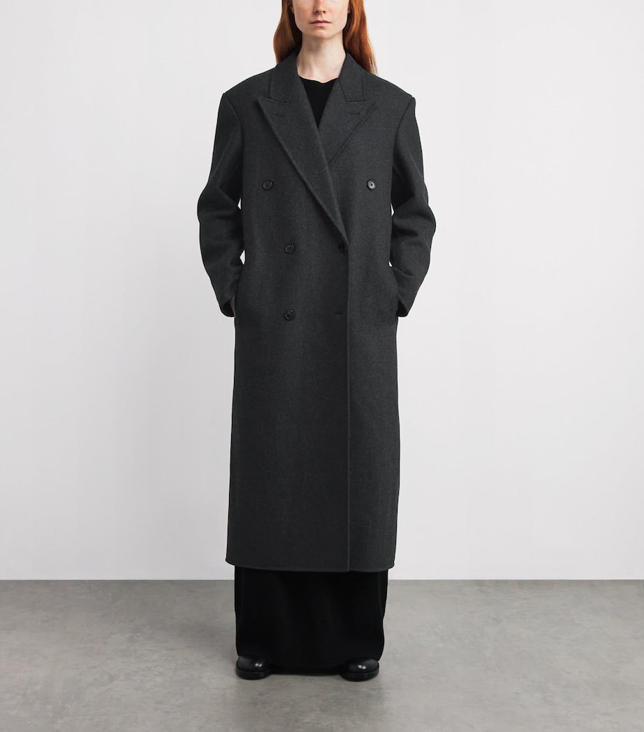 The Row Grey Hariet Virgin Wool-Cashmere Coat