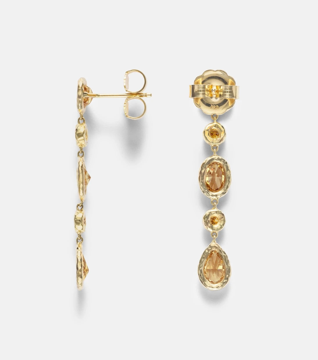 Octavia Elizabeth - Nesting Gem 18kt gold drop earrings with diamonds