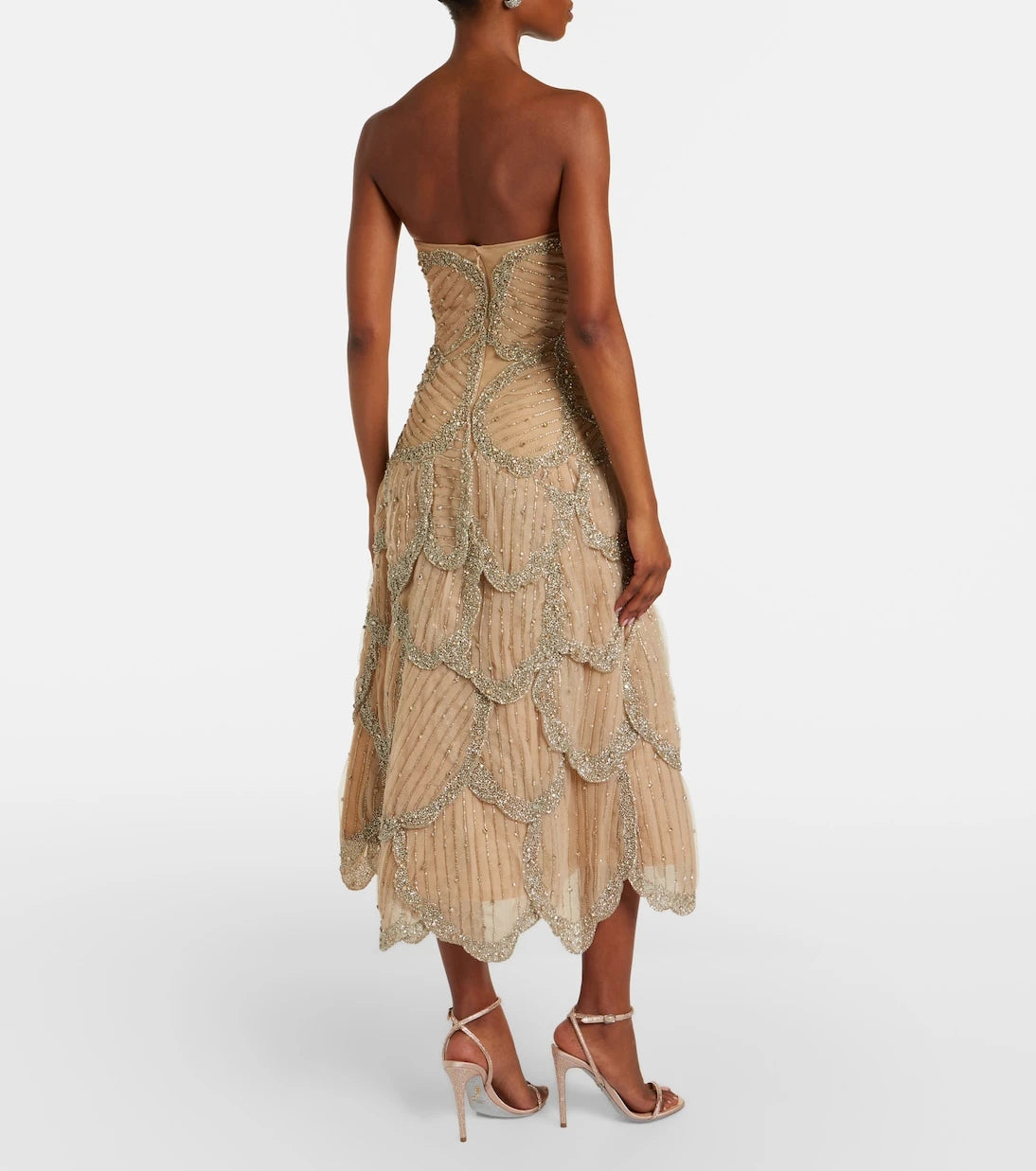 Costarellos - Sylvie embellished georgette cocktail dress