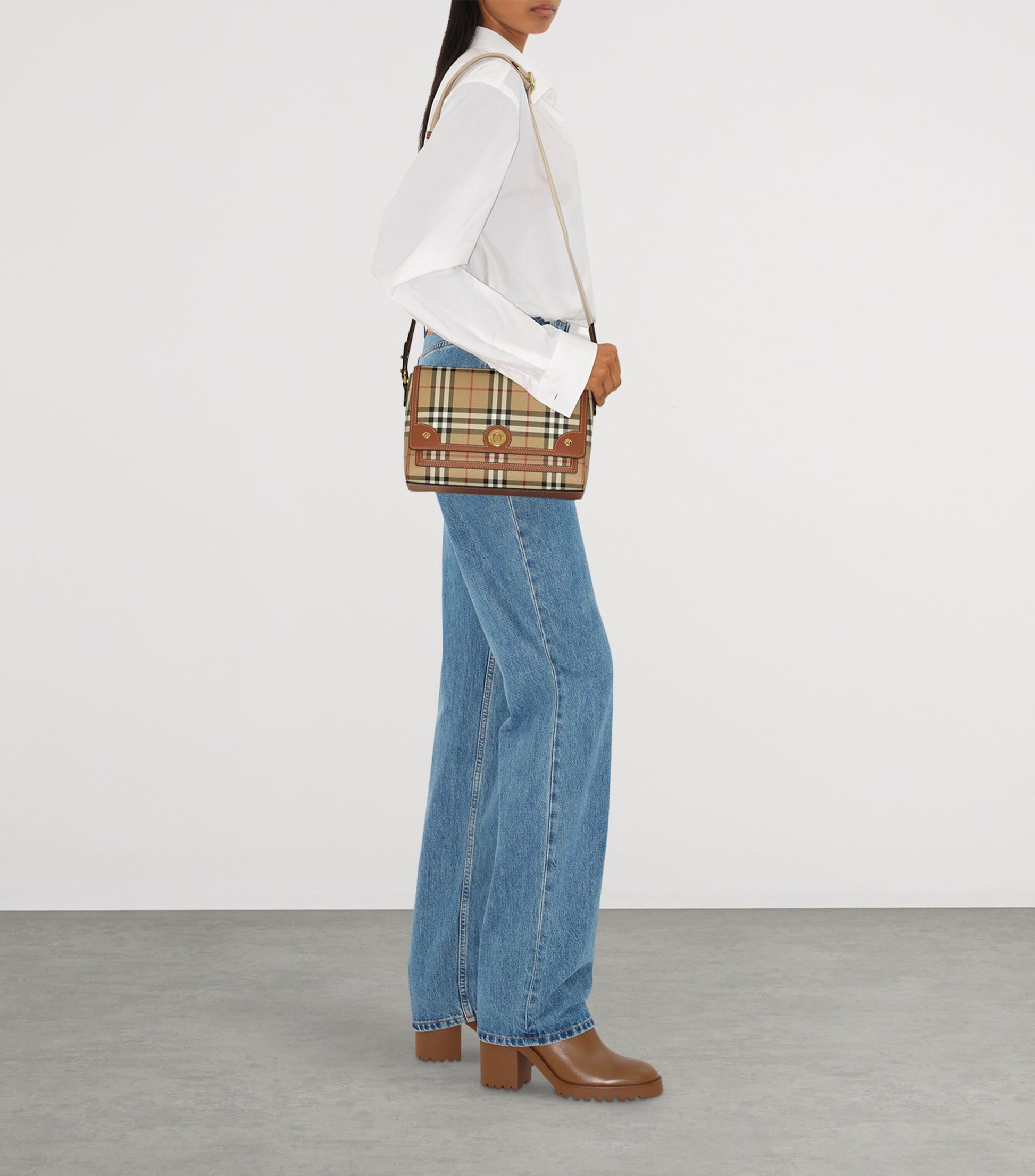 Burberry Brown Check Note Cross-Body Bag