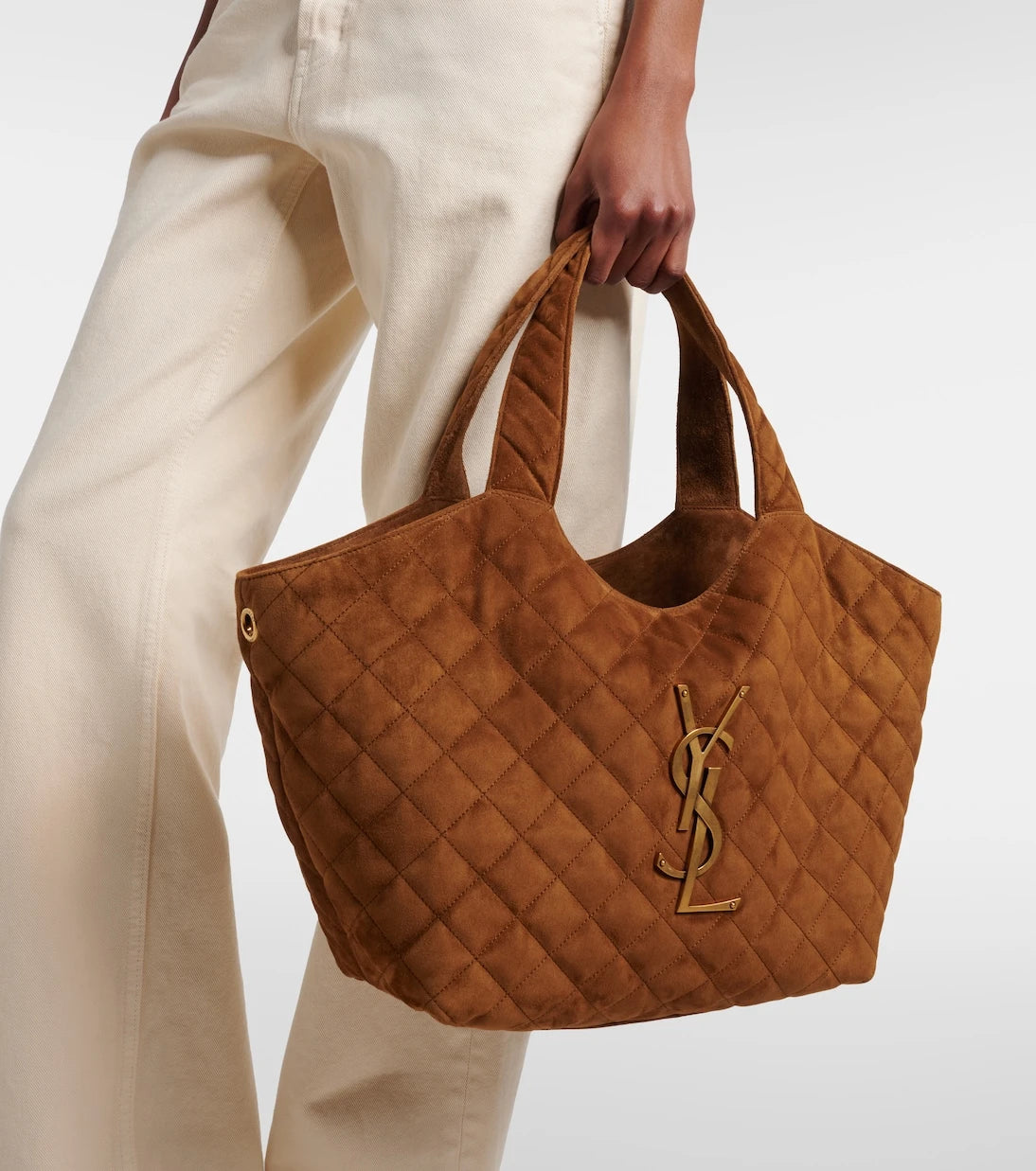 Saint Laurent - Icare Cassandre Medium suede tote bag