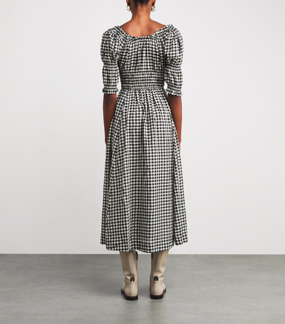DÔEN Multi Organic Cotton Gingham Ischia Midi Dress