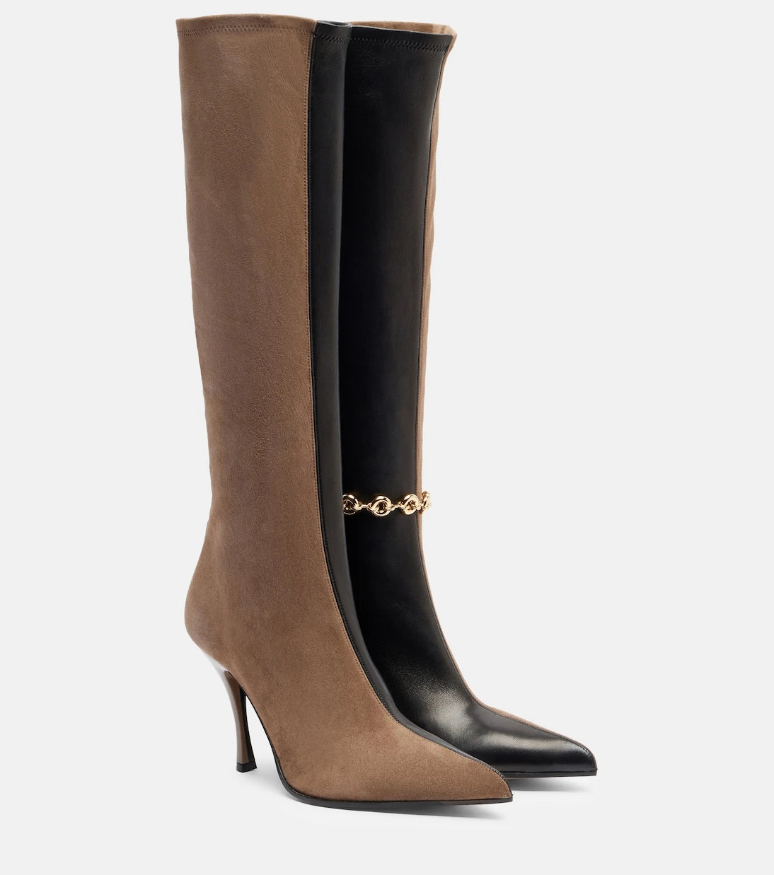 Loewe - New Comic leather and suede knee-high boots