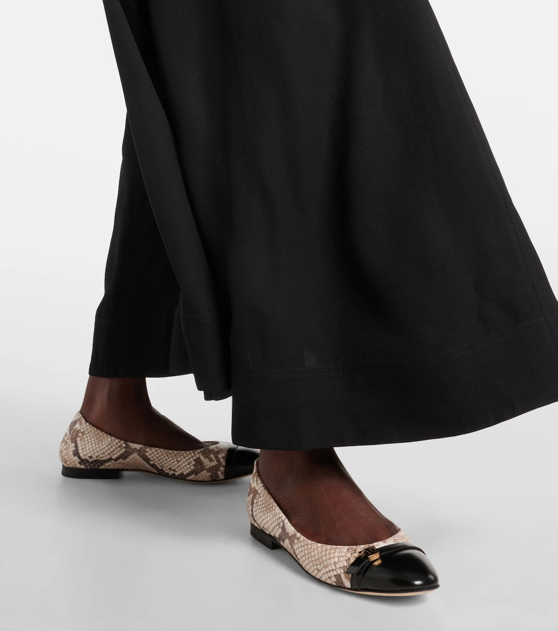 Tod's - Snake-effect leather ballet flats