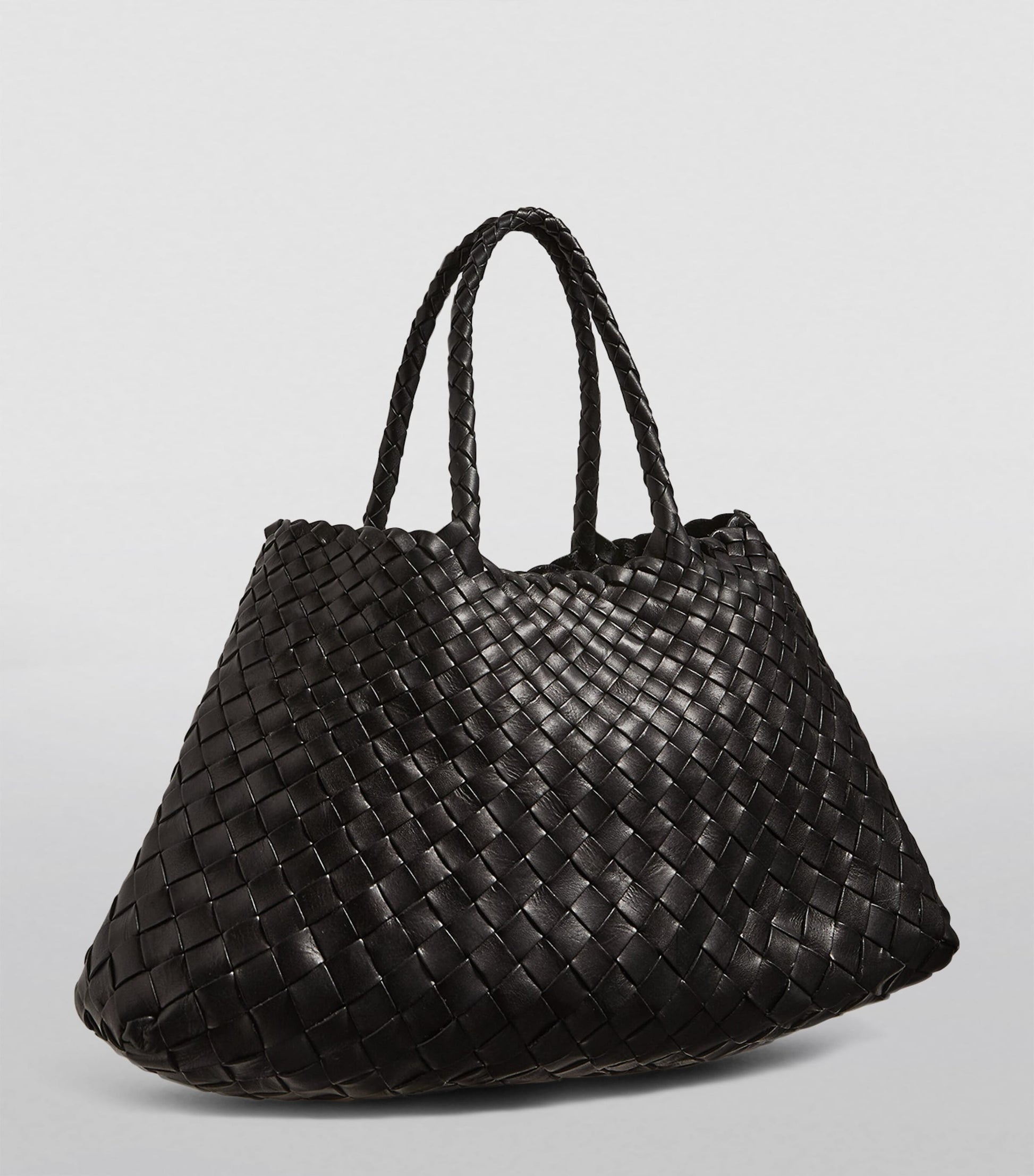 Dragon Diffusion Small Leather Woven Santa Croce Tote Bag