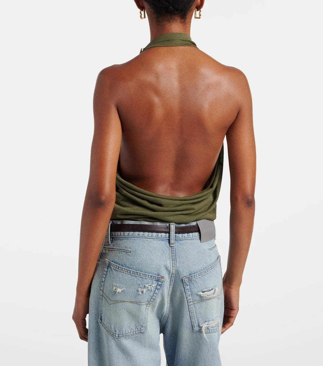 Balenciaga - Draped cotton-blend top