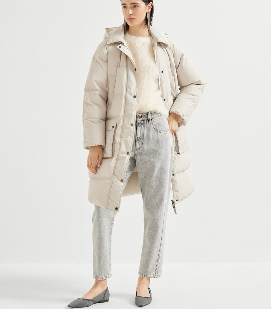 Brunello Cucinelli Beige Quilted Padded Jacket