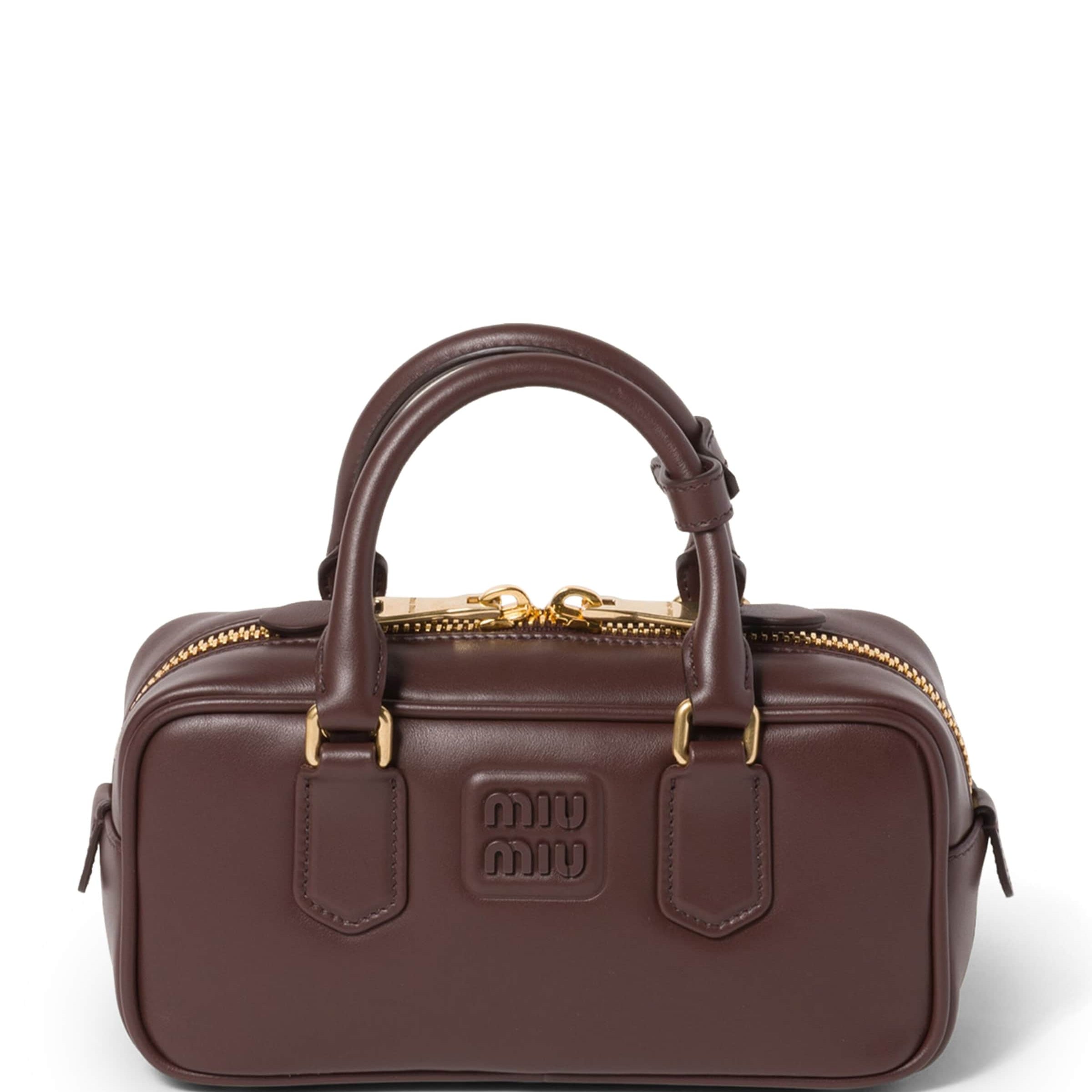 Brown Leather Arcadie Top-Handle Bag
