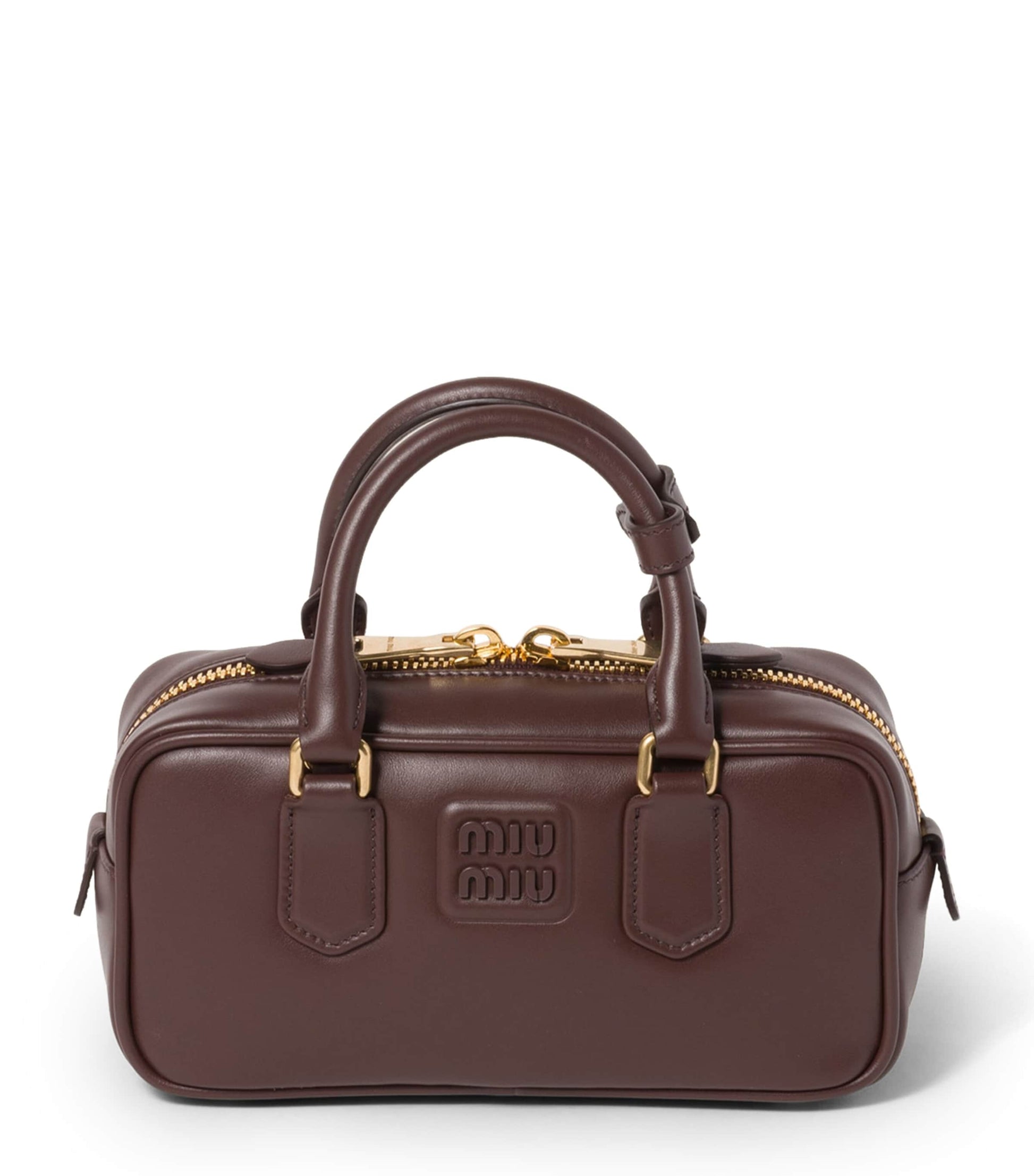 Brown Leather Arcadie Top-Handle Bag