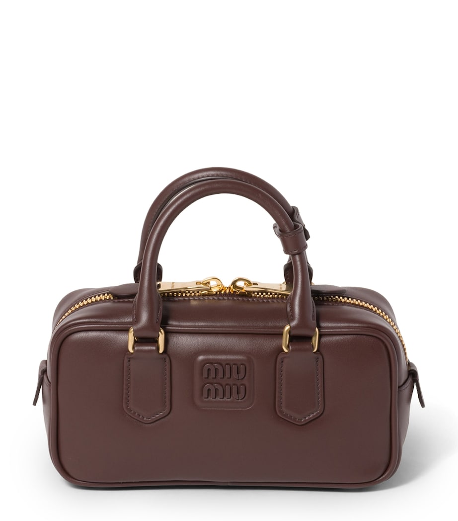 Miu Miu Brown Leather Arcadie Top-Handle Bag