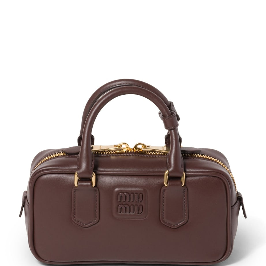 Miu Miu Brown Leather Arcadie Top-Handle Bag