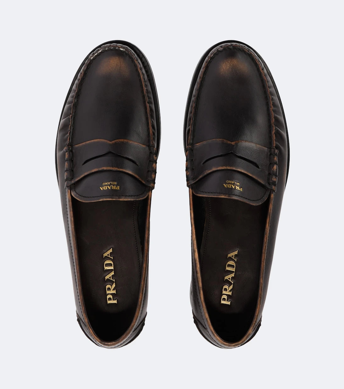 Prada - Leather penny loafers
