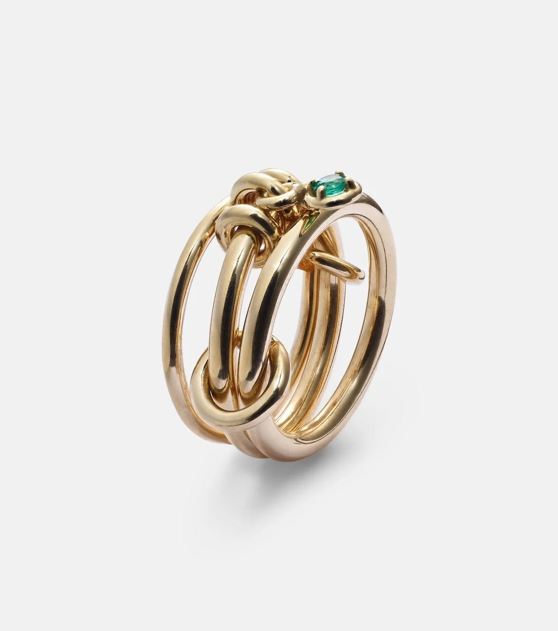 Spinelli Kilcollin - Piera 18kt gold linked rings with emerald