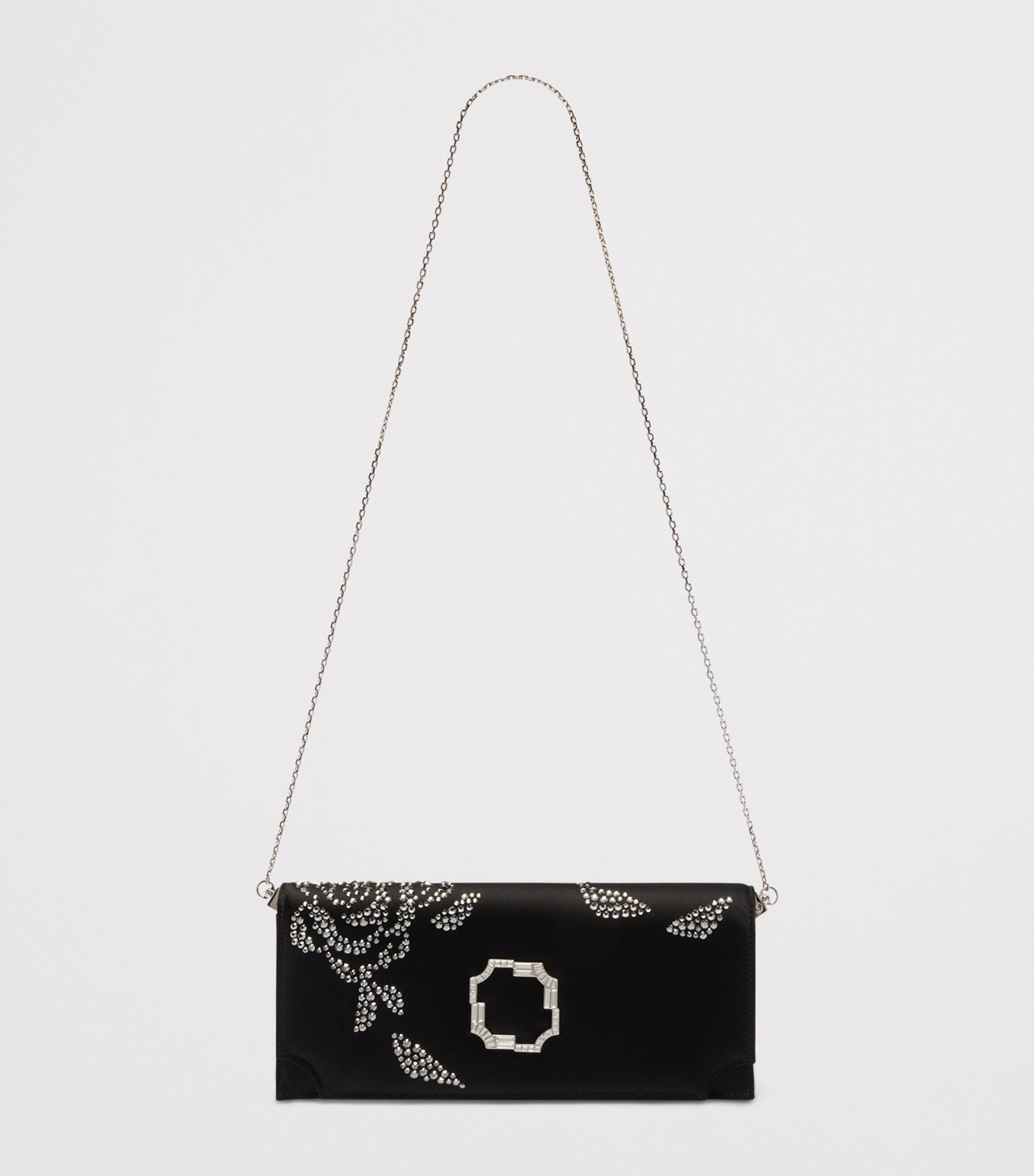 Malone Souliers Black Satin Embellished Vivien Clutch Bag