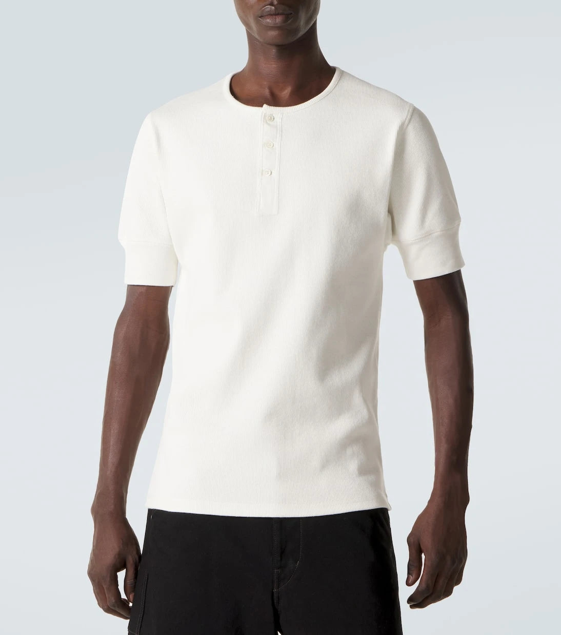 Lemaire - Cotton and linen jersey Henley shirt