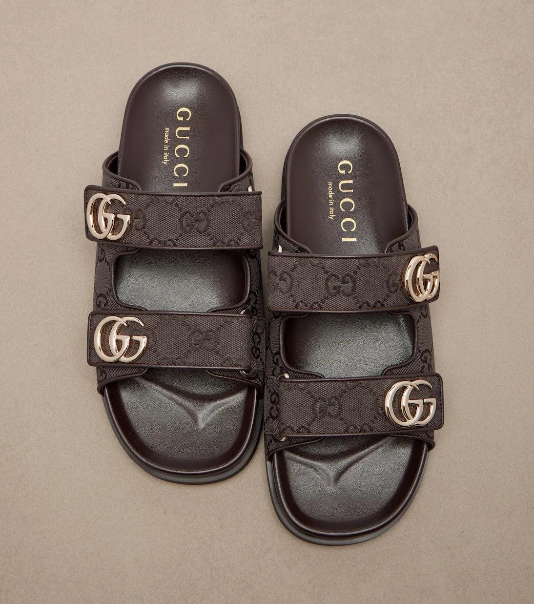 Gucci - Double G GG Canvas sandals