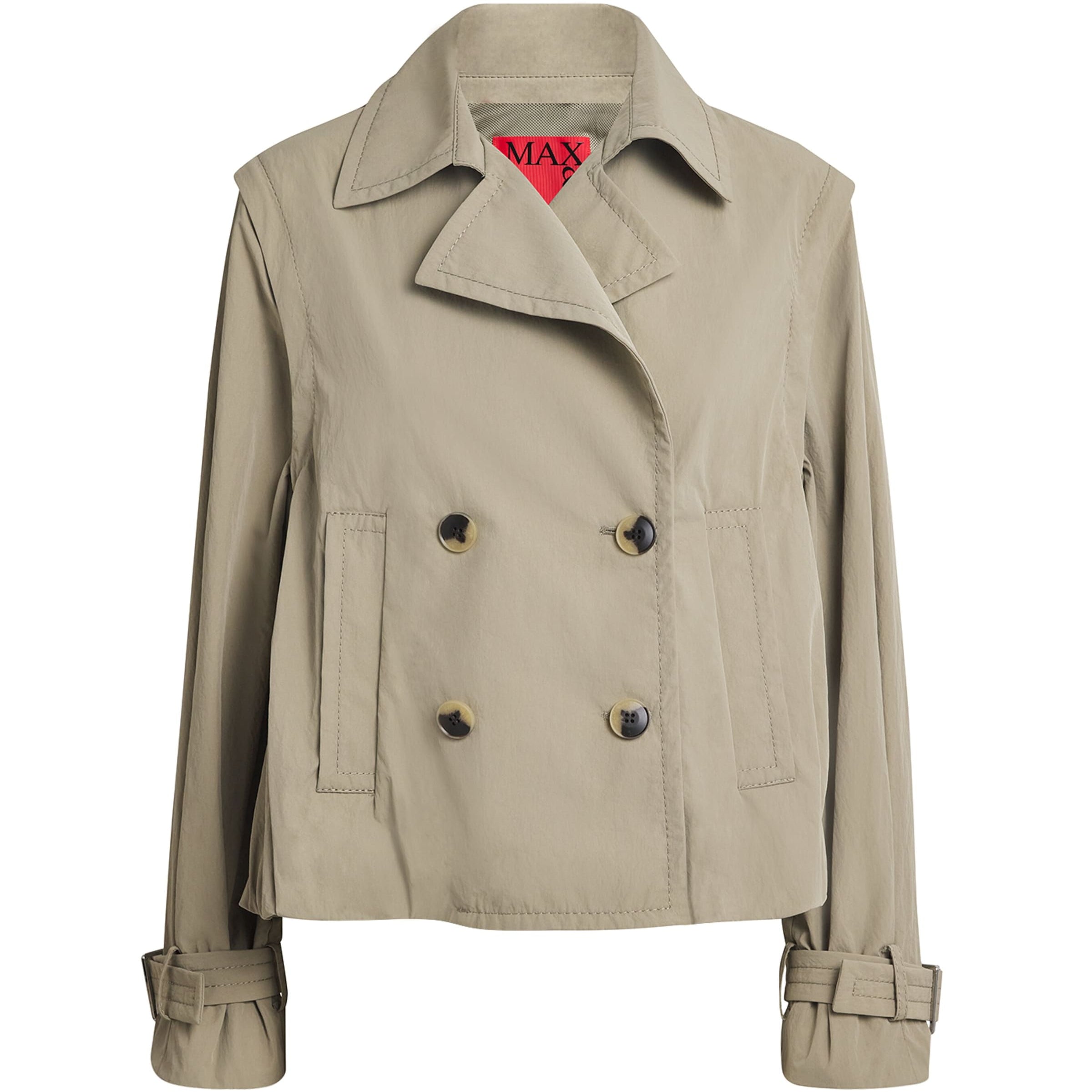 Green Nylon Hybrid Pea Coat