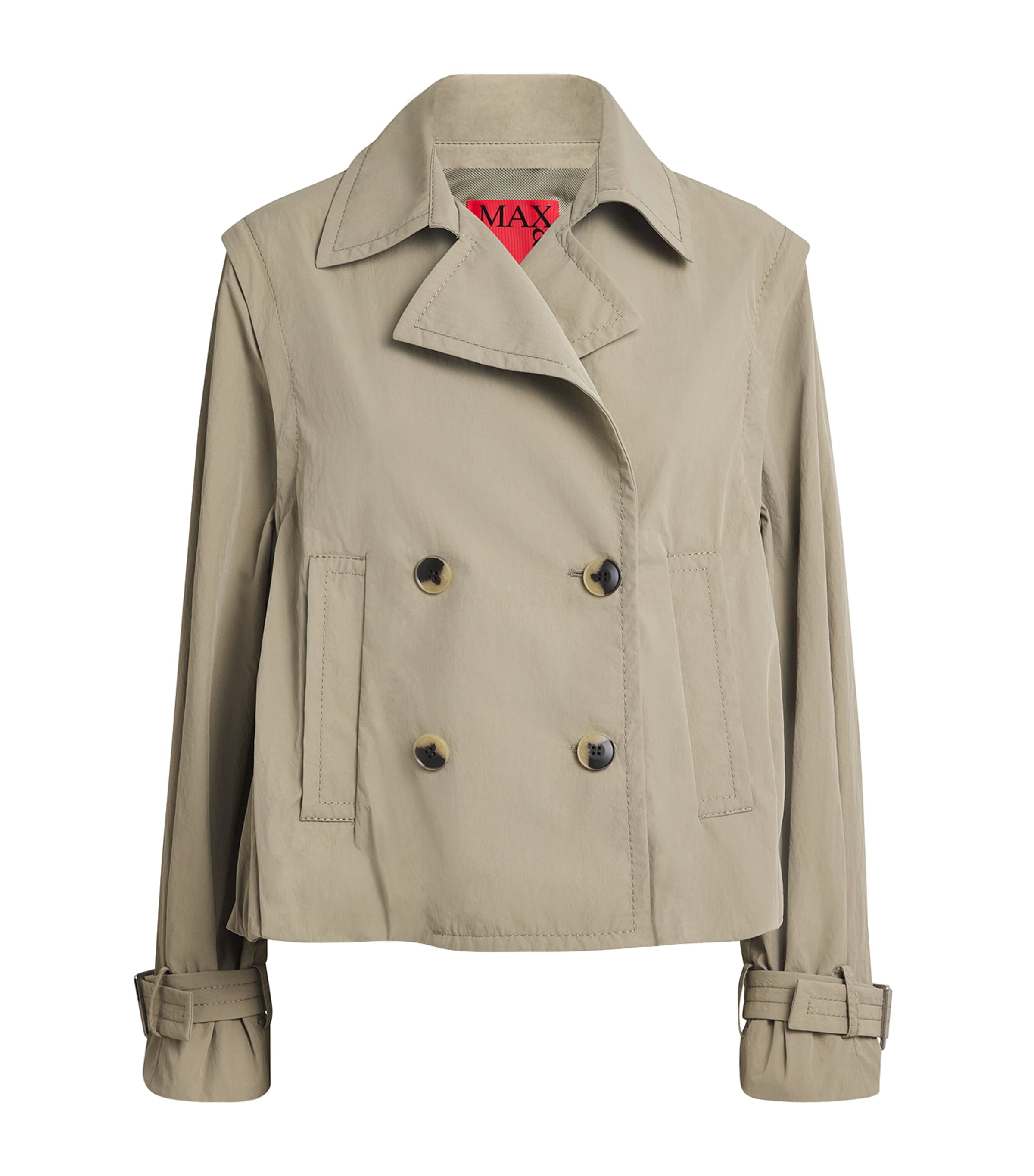 Green Nylon Hybrid Pea Coat