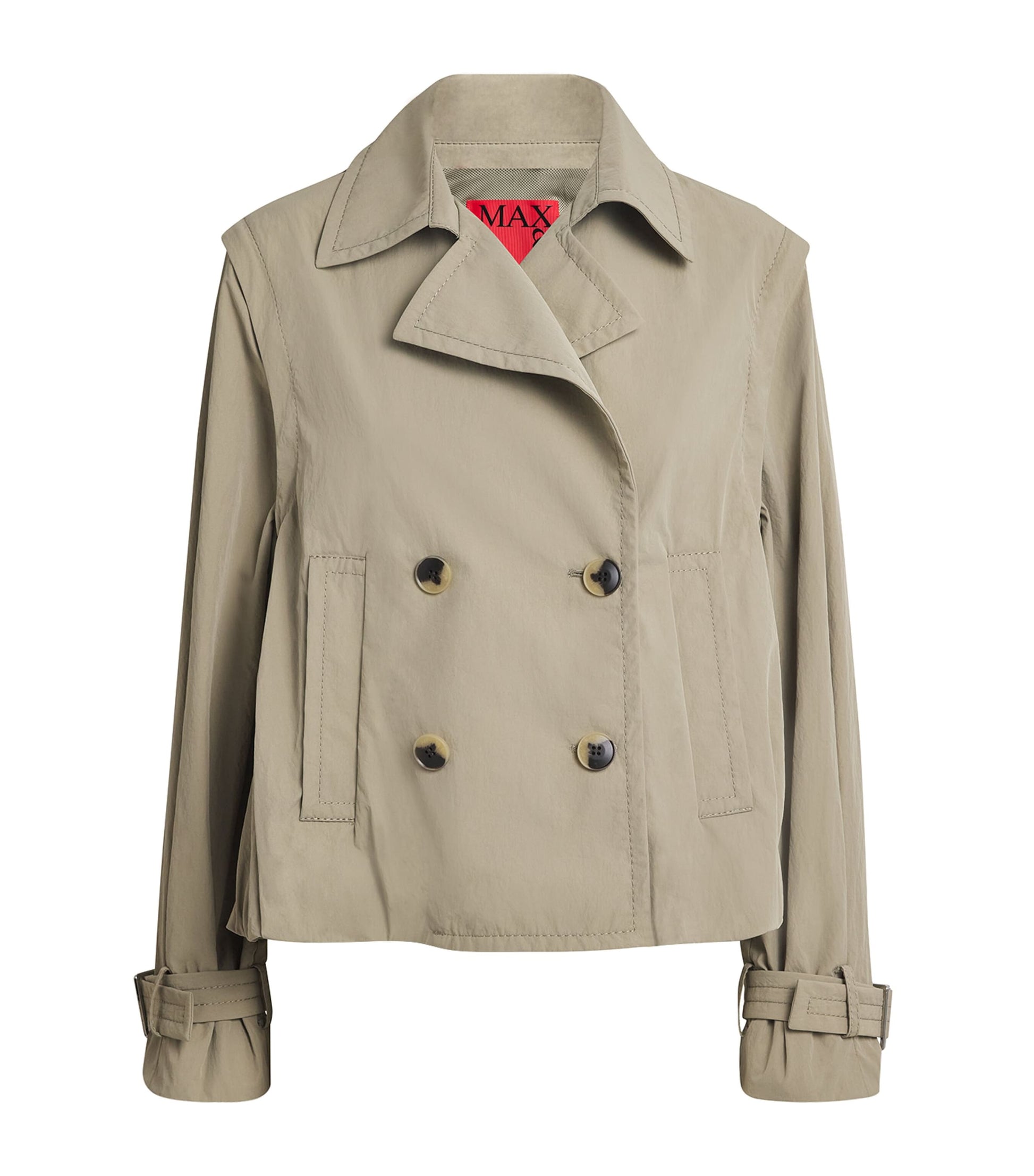 Green Nylon Hybrid Pea Coat