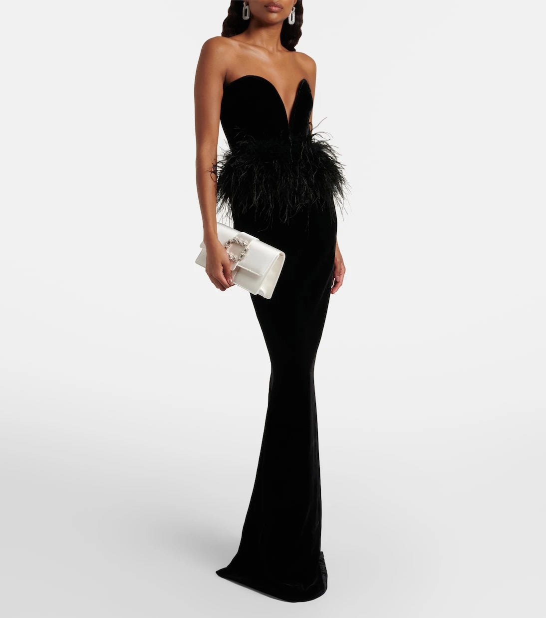Manolo Blahnik - Maycapjou embellished satin clutch