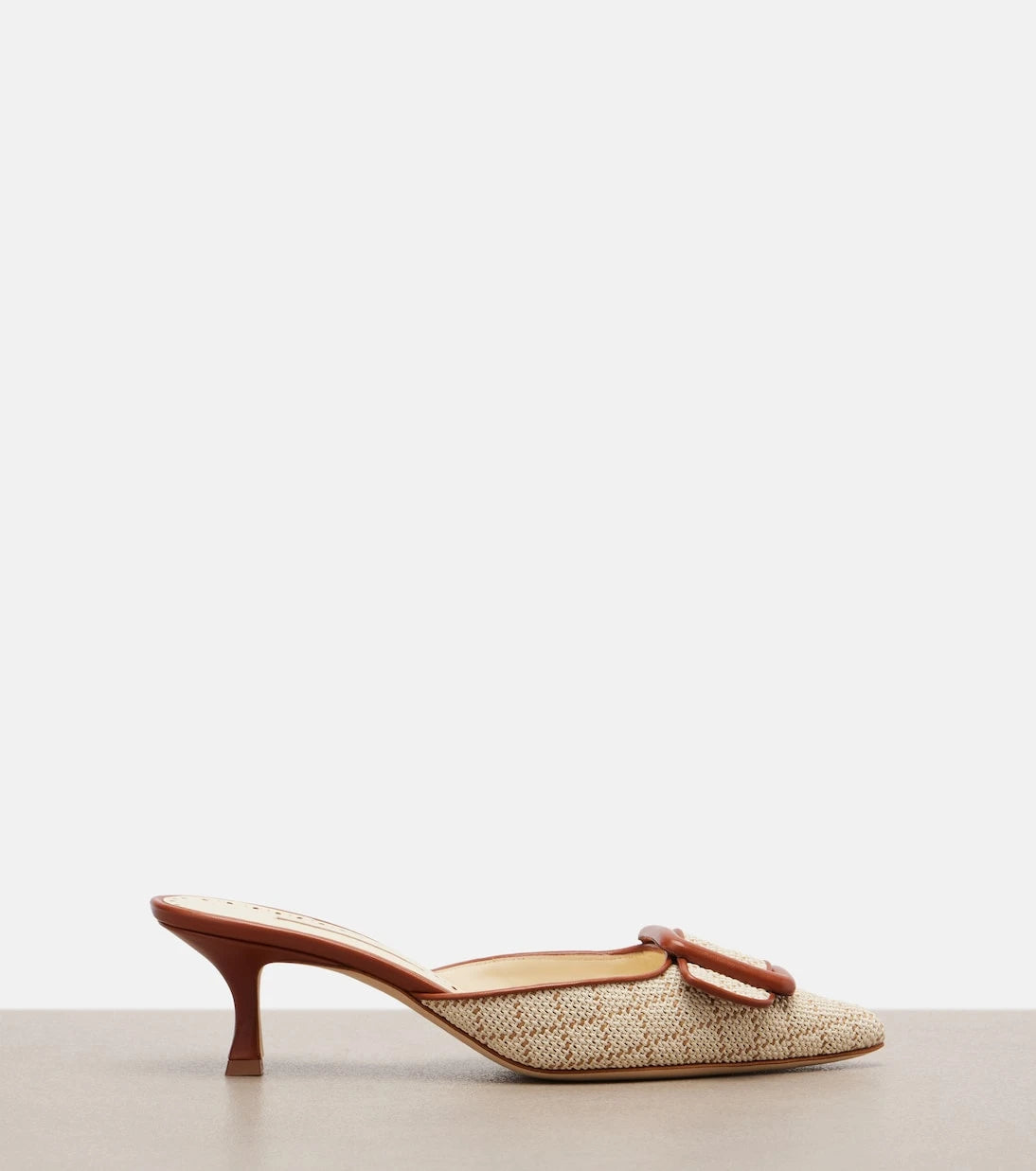 Manolo Blahnik - Maysale leather-trimmed mules