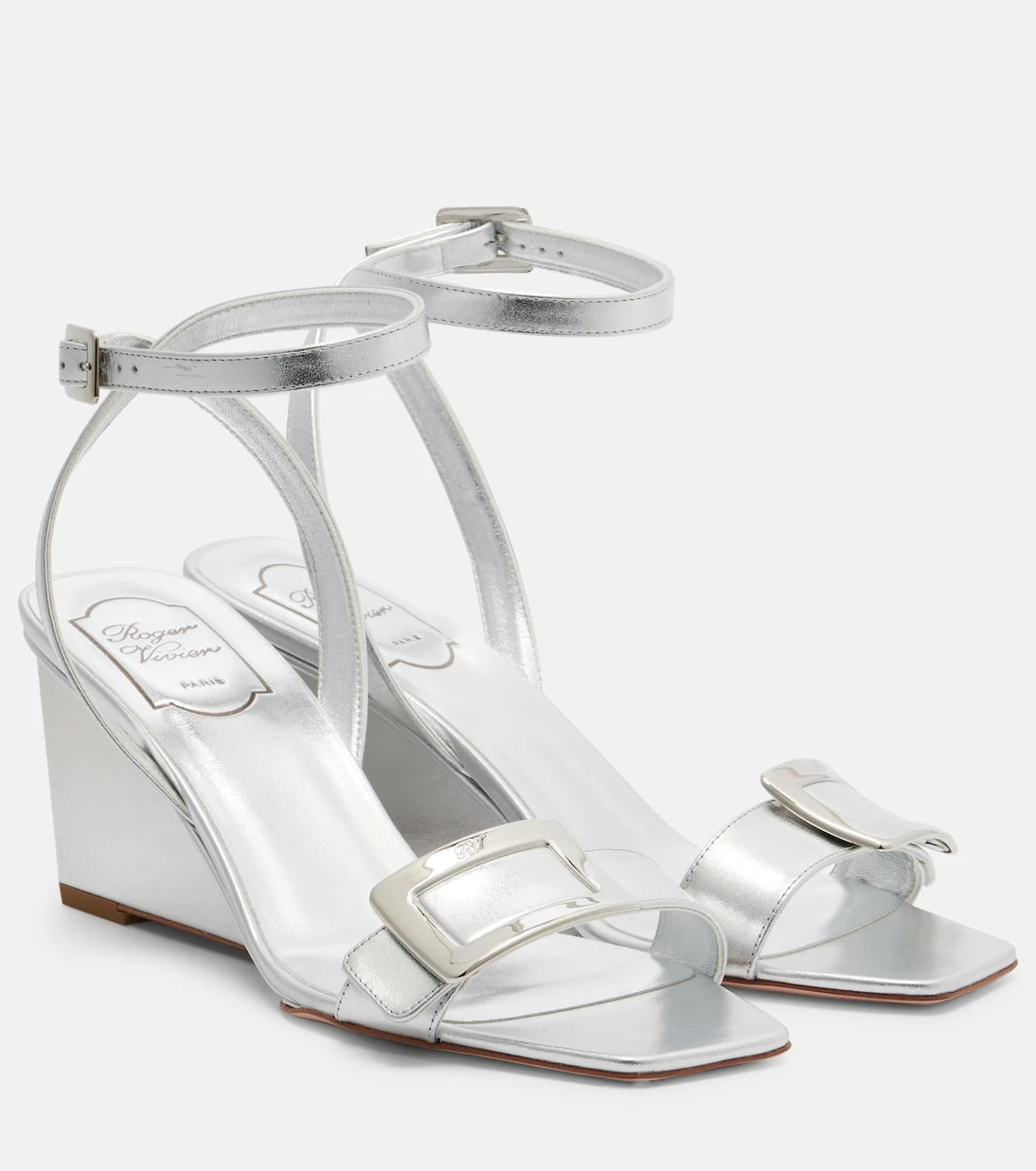 Roger Vivier - Belle Vivier metallic leather sandals